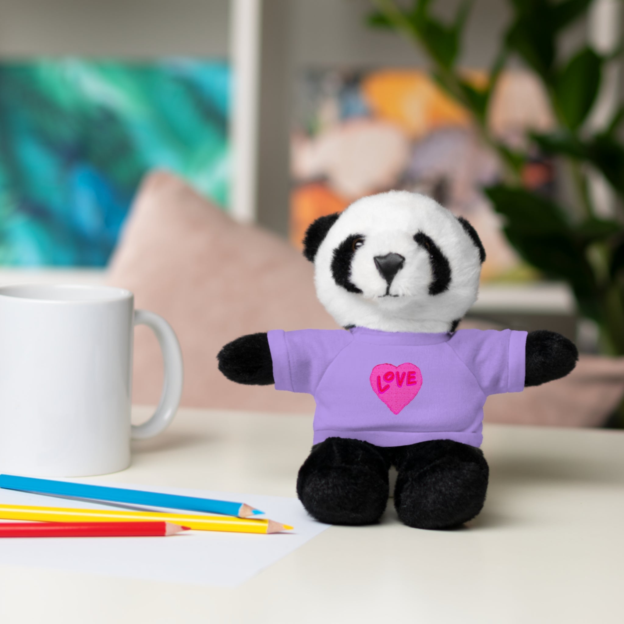 Love Bear Stuffed Animal in Custom Tee - Perfect Gift for Kids and Occasions
