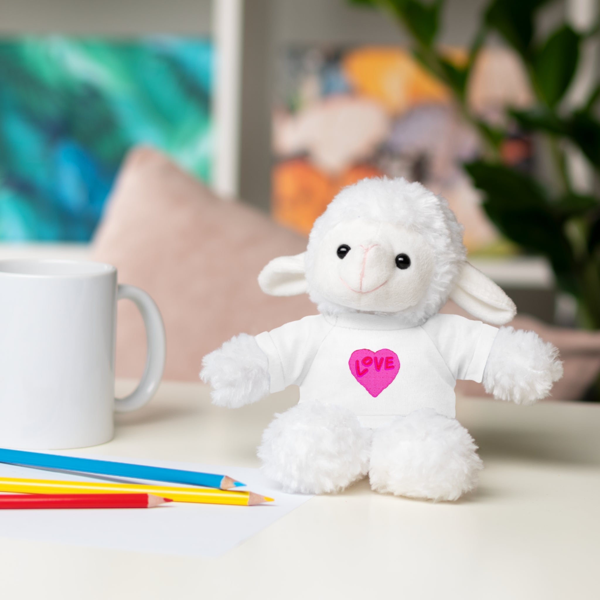 Love Bear Stuffed Animal in Custom Tee - Perfect Gift for Kids and Occasions