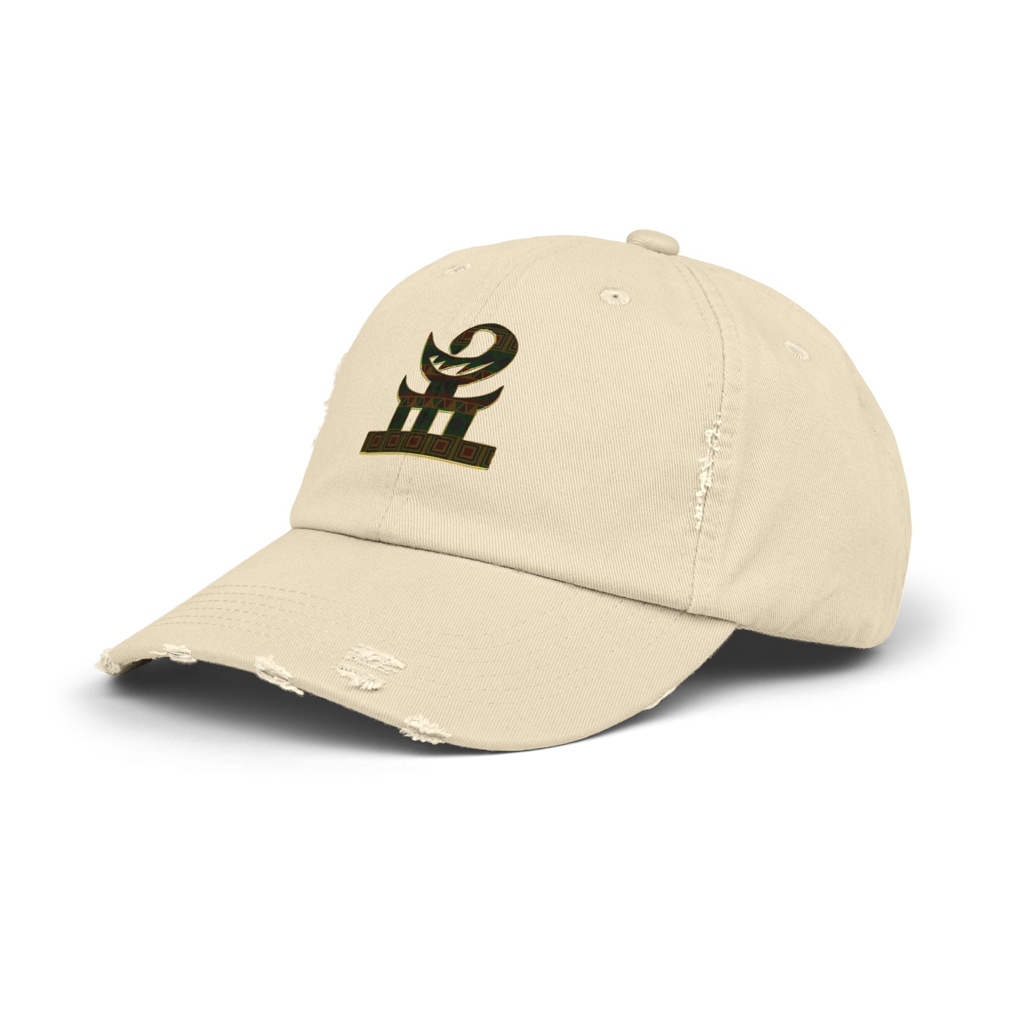 Distressed Cap Adinkra Design