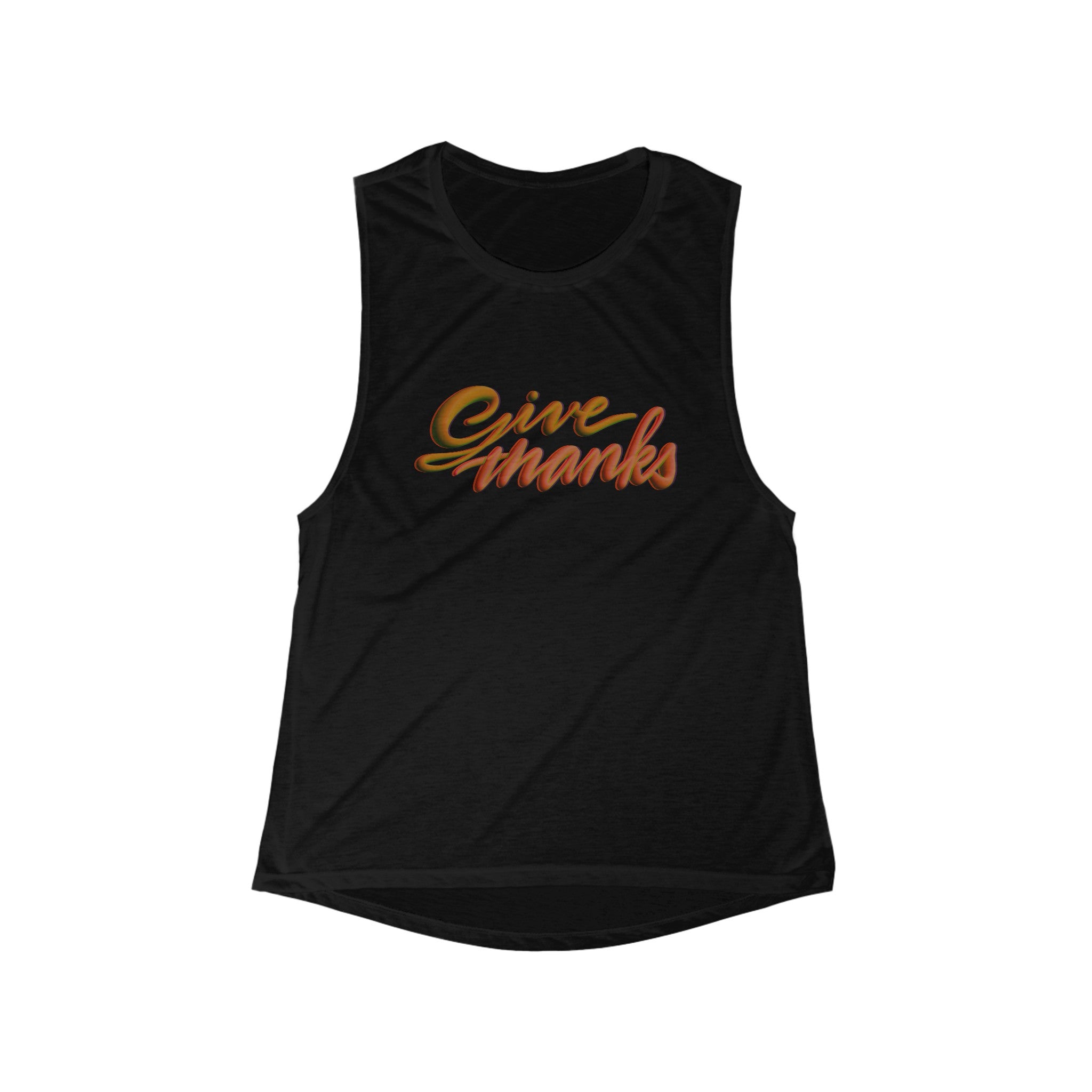 GIVE THANKS Women's Flowy Scoop Muscle Tank