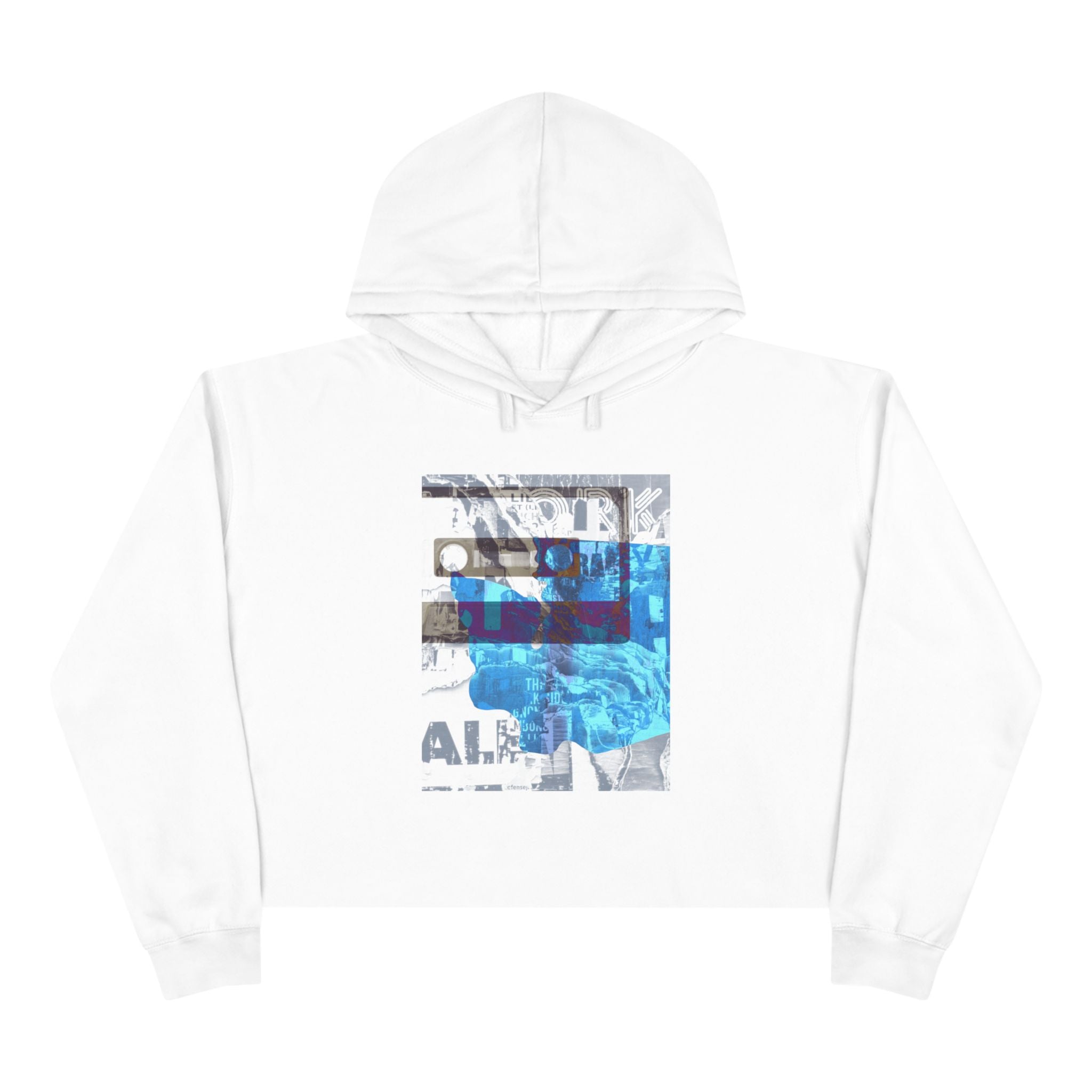 Trendy Crop Hoodie with Inspirational Graphic Design