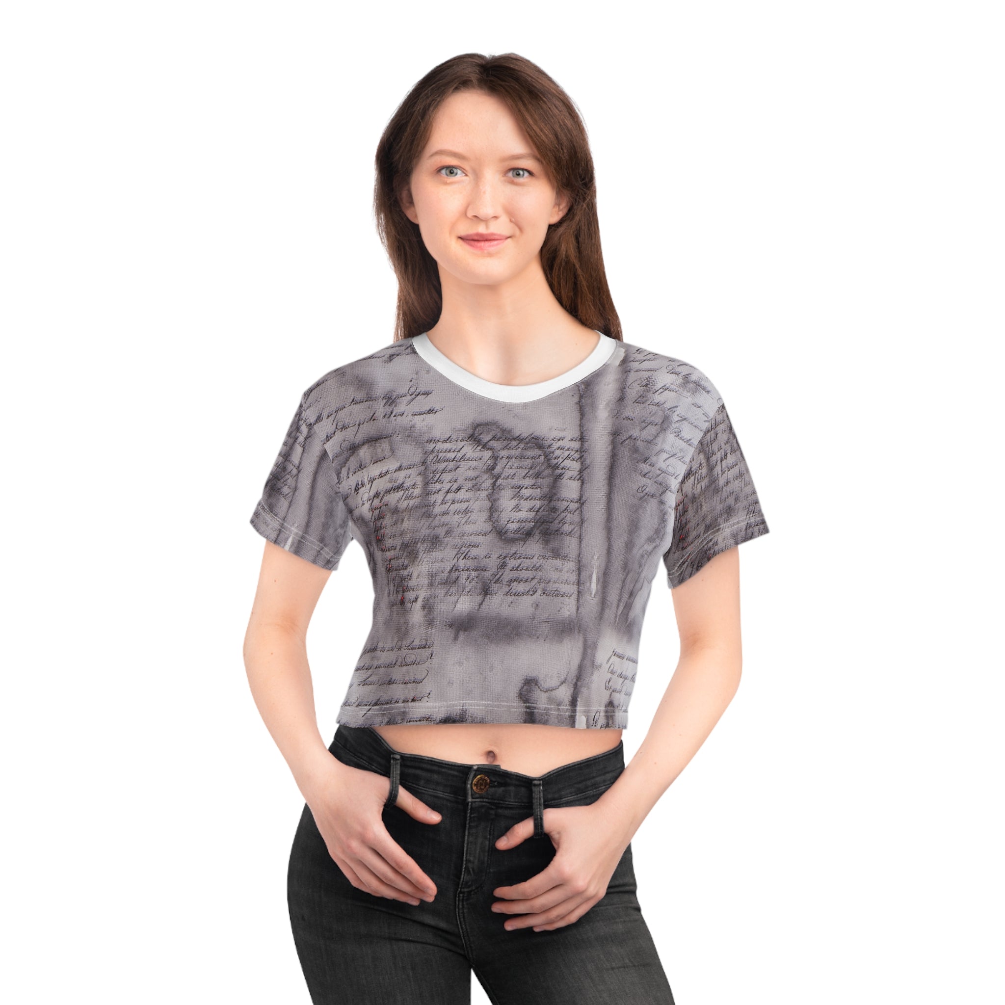 Vintage Script Crop Tee - Stylish and Comfortable for Everyday Wear
