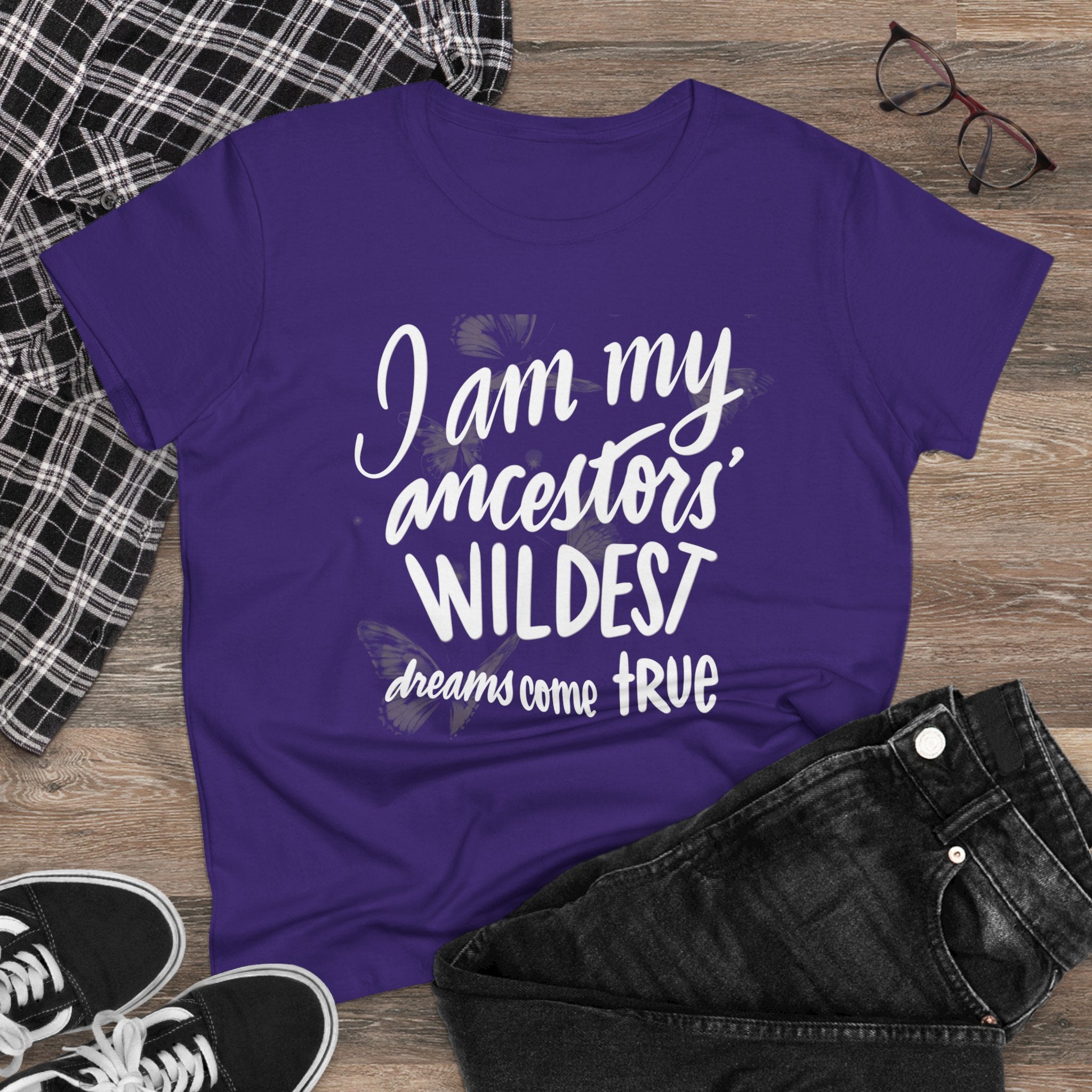 Empowering Women's Midweight Cotton Tee - Ancestors' Dreams Design