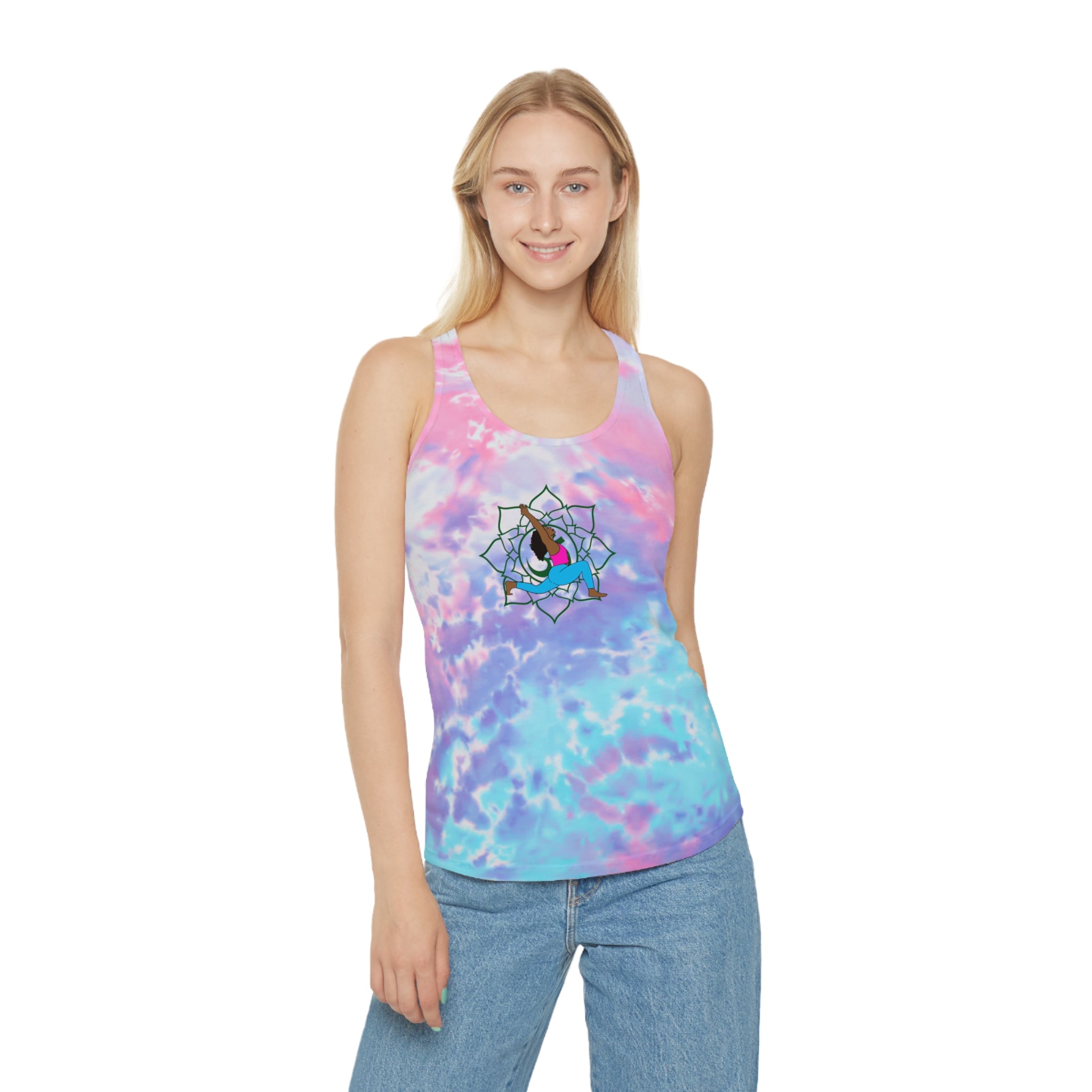 Bohemian Tie Dye Racerback Tank Top - Summer Vibes, Perfect for Festivals & Everyday Wear