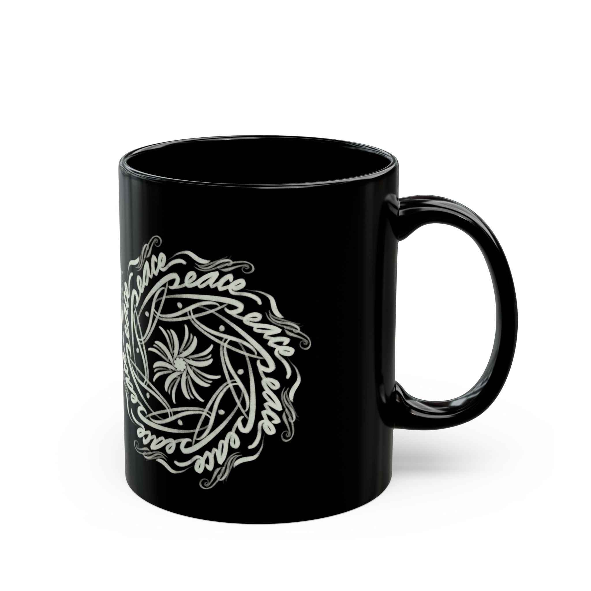 Peace Mandala Mug — 11oz Ceramic Coffee Cup