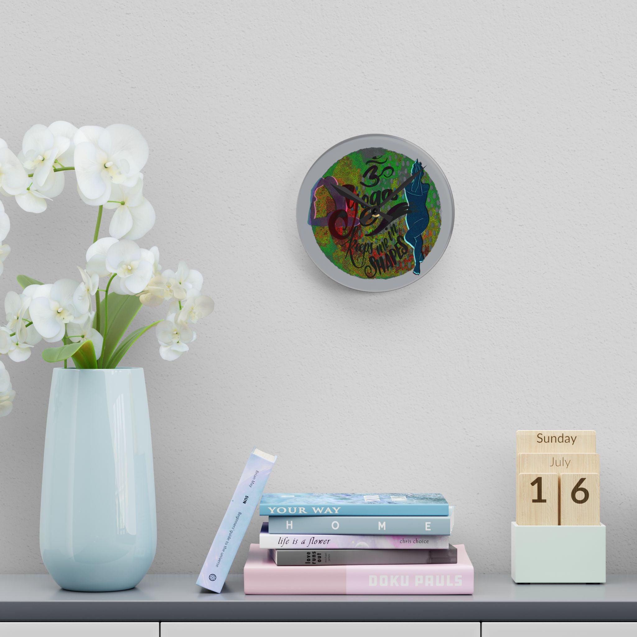 YOGA KEEPS ME IN SHAPES Wall Clock