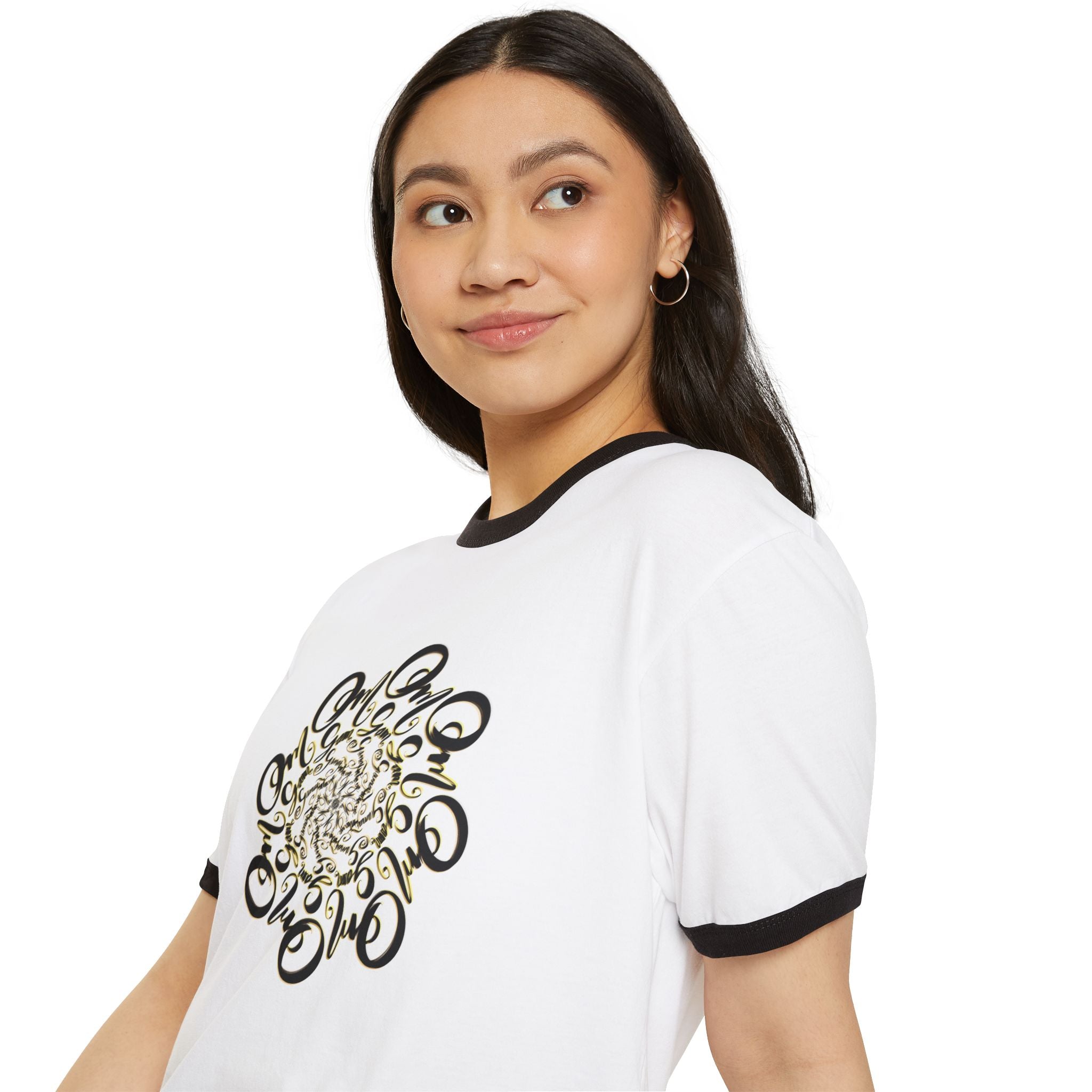Mantra Cotton Ringer T-Shirt - Om Symbol Mandala Design