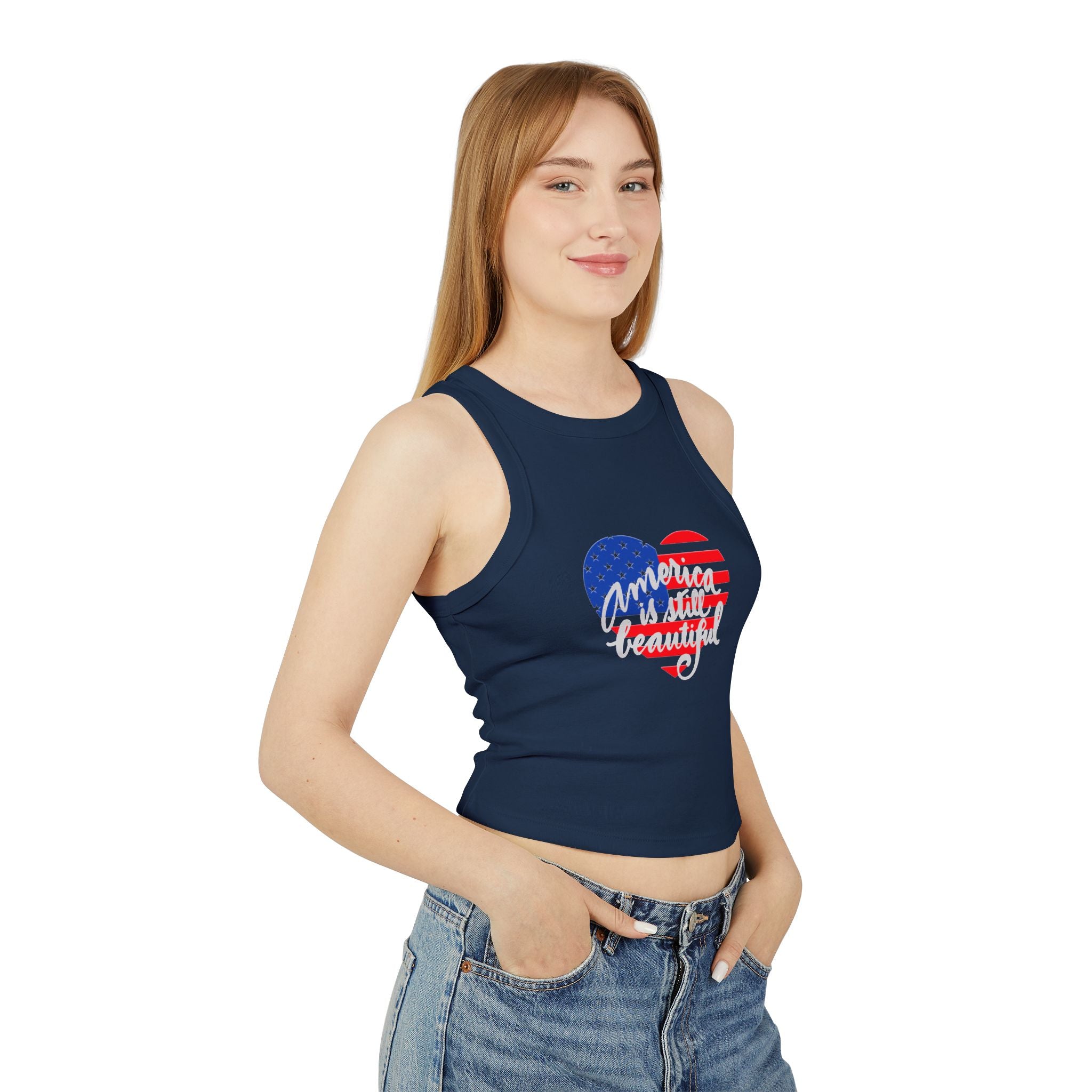 America Is Still Beautiful Racer Tank Top for Women