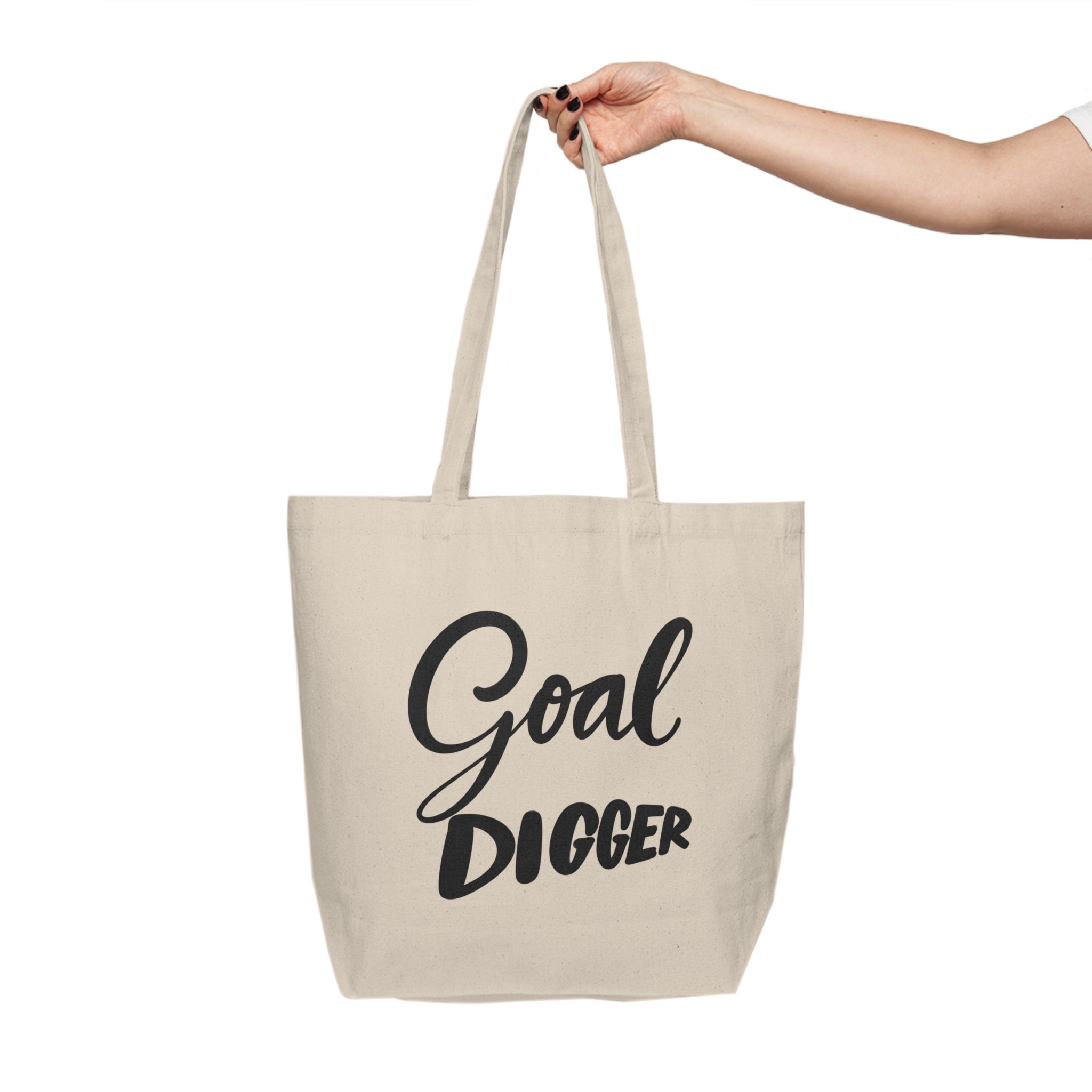 Goal Digger Canvas Shopping Tote – Eco-Friendly Bag for Ambitious Women