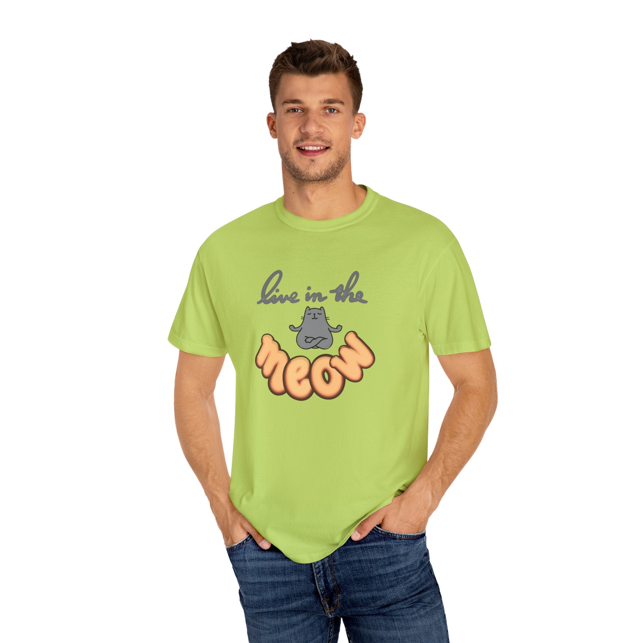 LIVE IN THE MEOW Unisex Garment-Dyed T-shirt