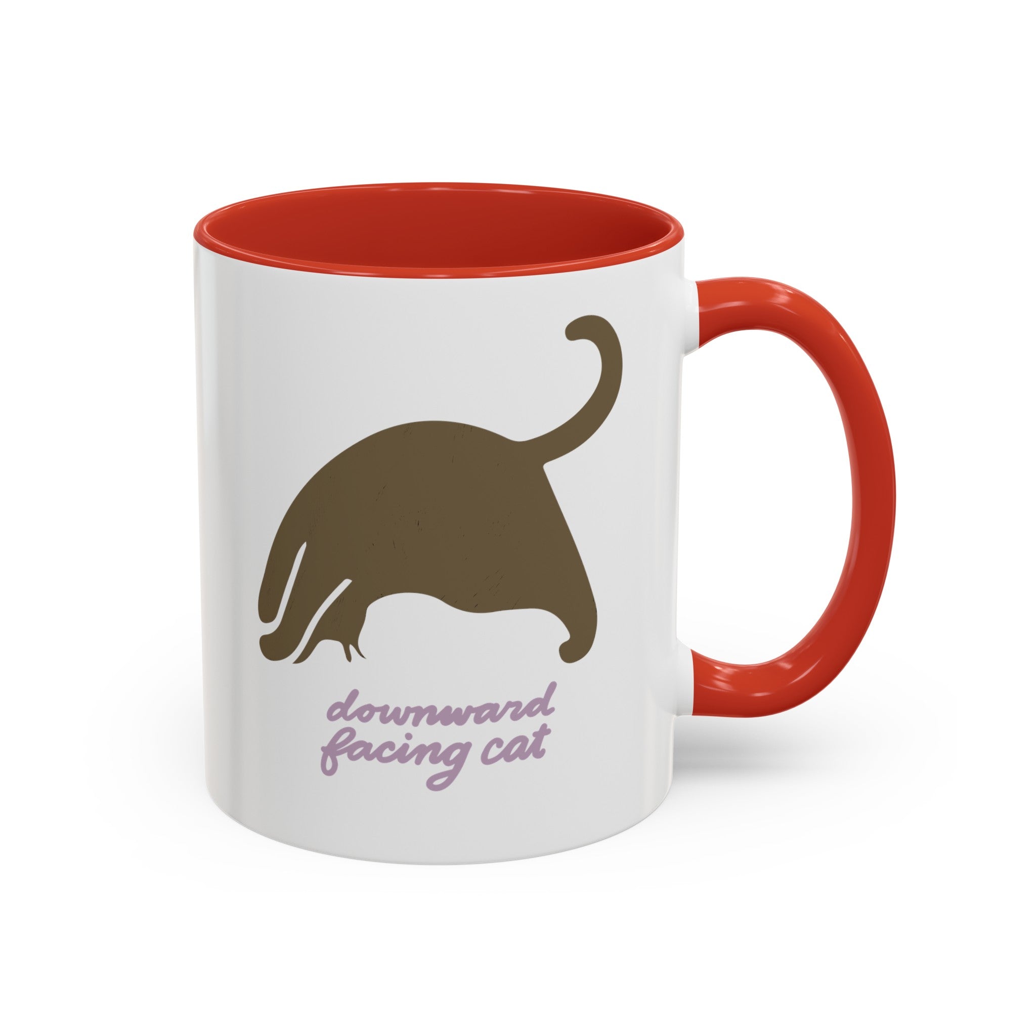 DOWNWARD FACING CAT Accent Coffee Mug (11 oz)