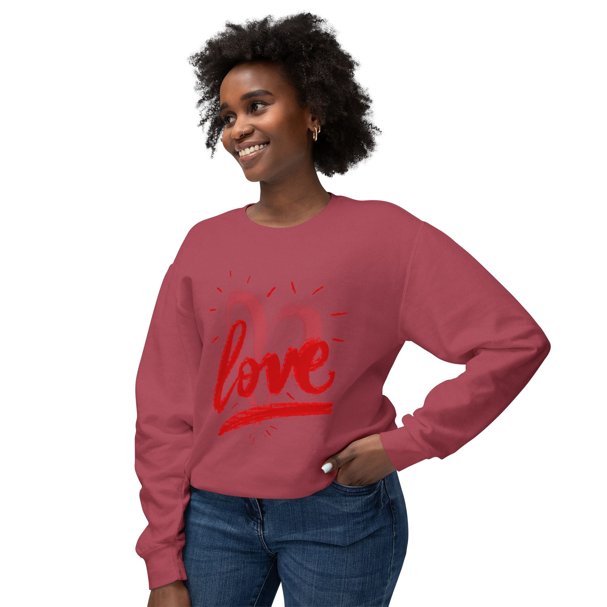 Love Always Unisex Lightweight Crewneck Sweatshirt - Perfect for Valentine's Day