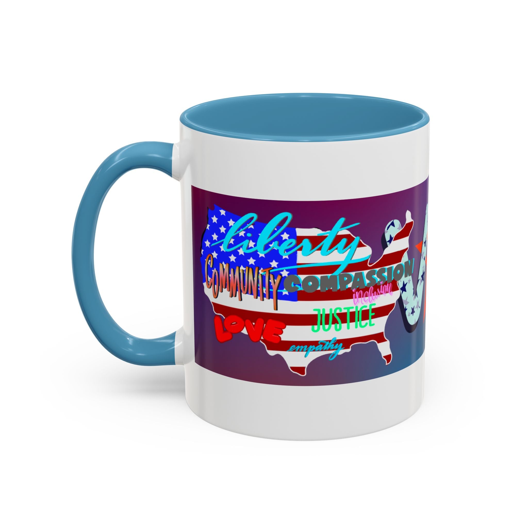 Mug - Hand-drawn AMERICAN VALUES Design Coffee Mug (11oz)