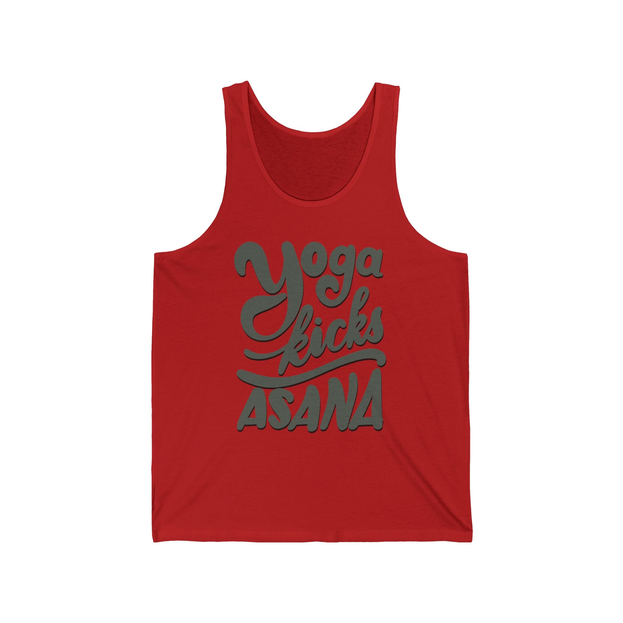 Funny Yoga Tank Top - 'Yoga Kicks Asana' Unisex Jersey Tank for Fitness Lovers