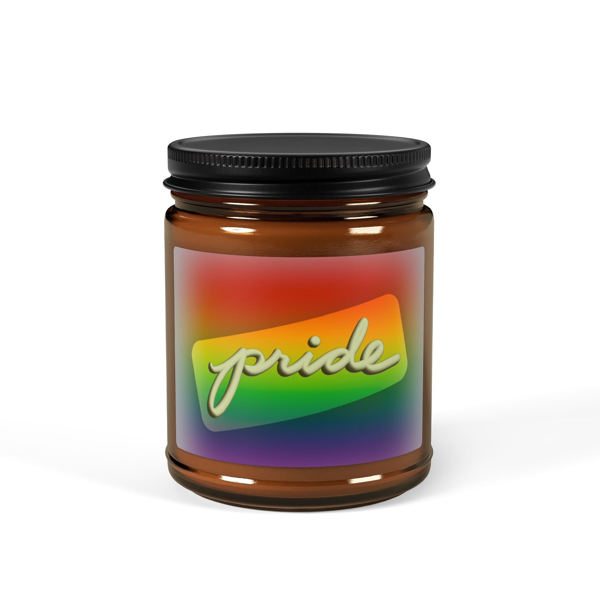 Rainbow Pride Scented Soy Candle | Eco-Friendly Amber Jar | Gift for LGBTQ+ Allies & Celebrations | Home Decor, Relaxation, Aromatherapy