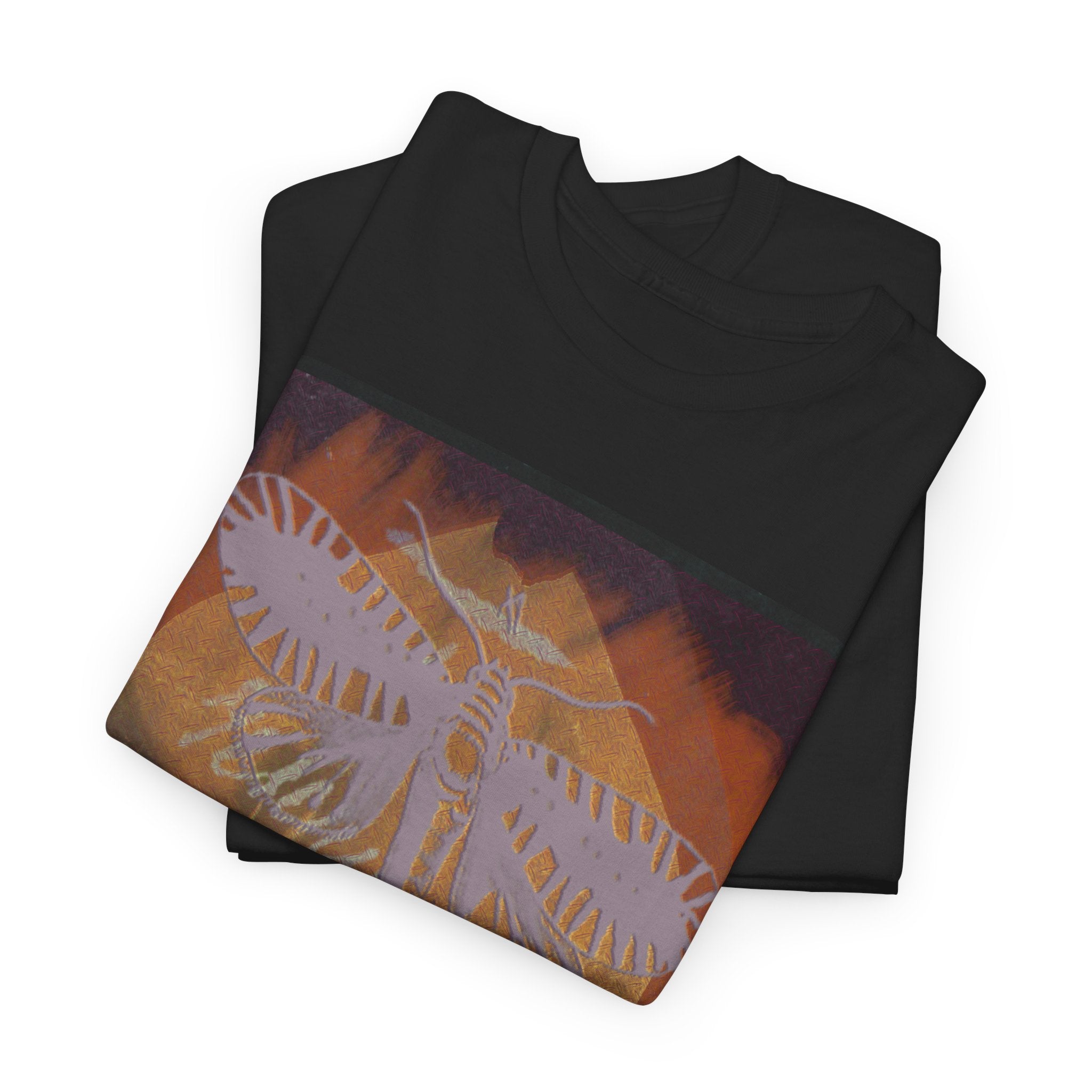 Bohemian Moth Design Unisex Heavy Cotton Tee - Nature Inspired Graphic T-Shirt
