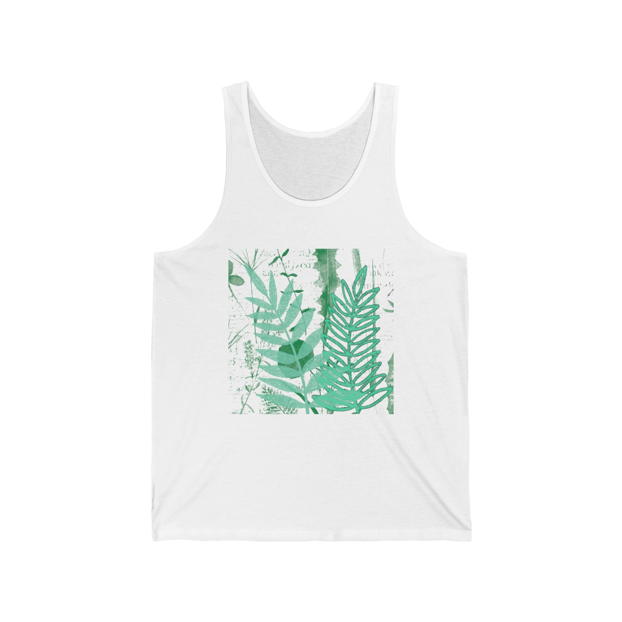 Tropical Leaves Unisex Jersey Tank - Perfect for Summer Adventures