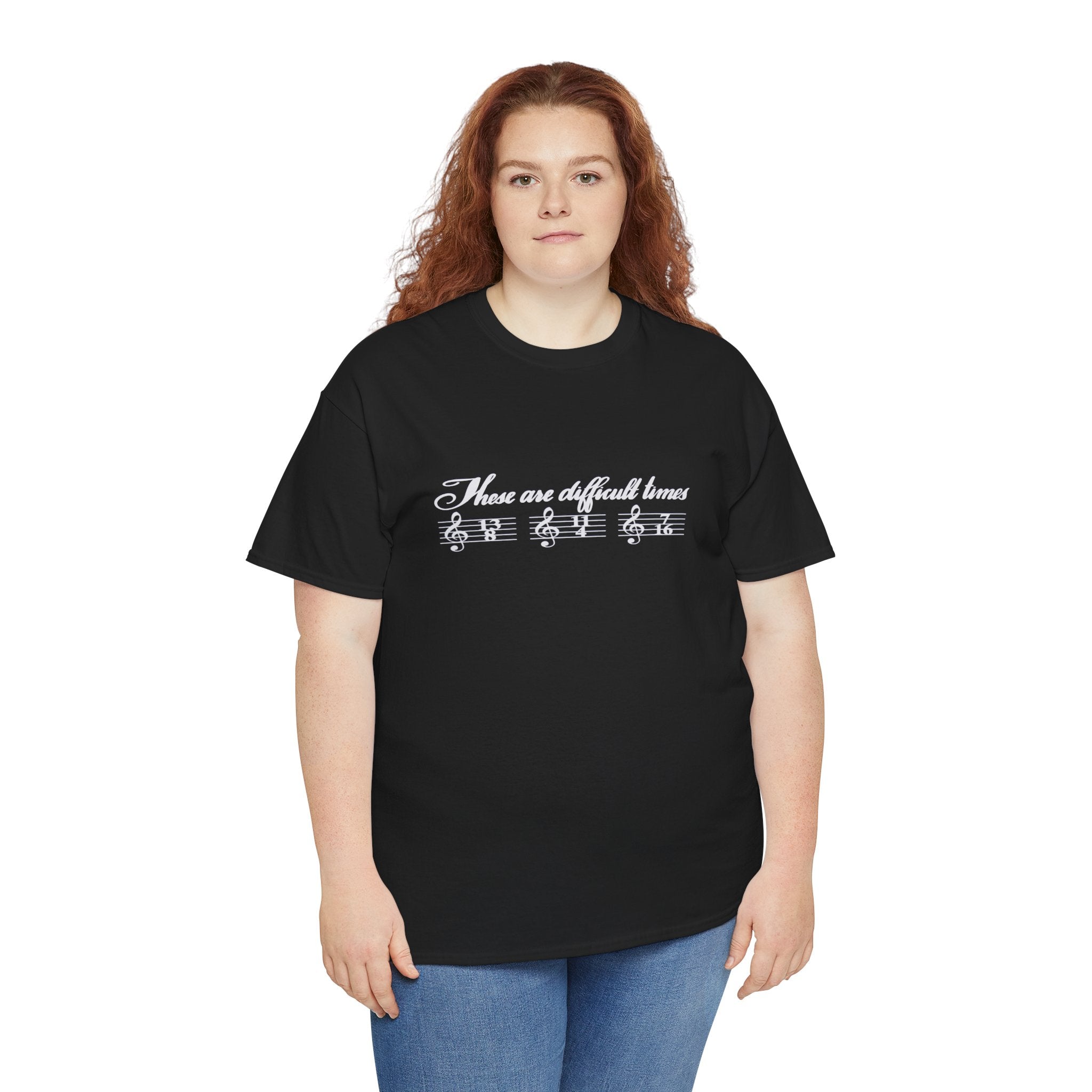 Unisex Heavy Cotton Tee - 'These Are Difficult Times' Music Design