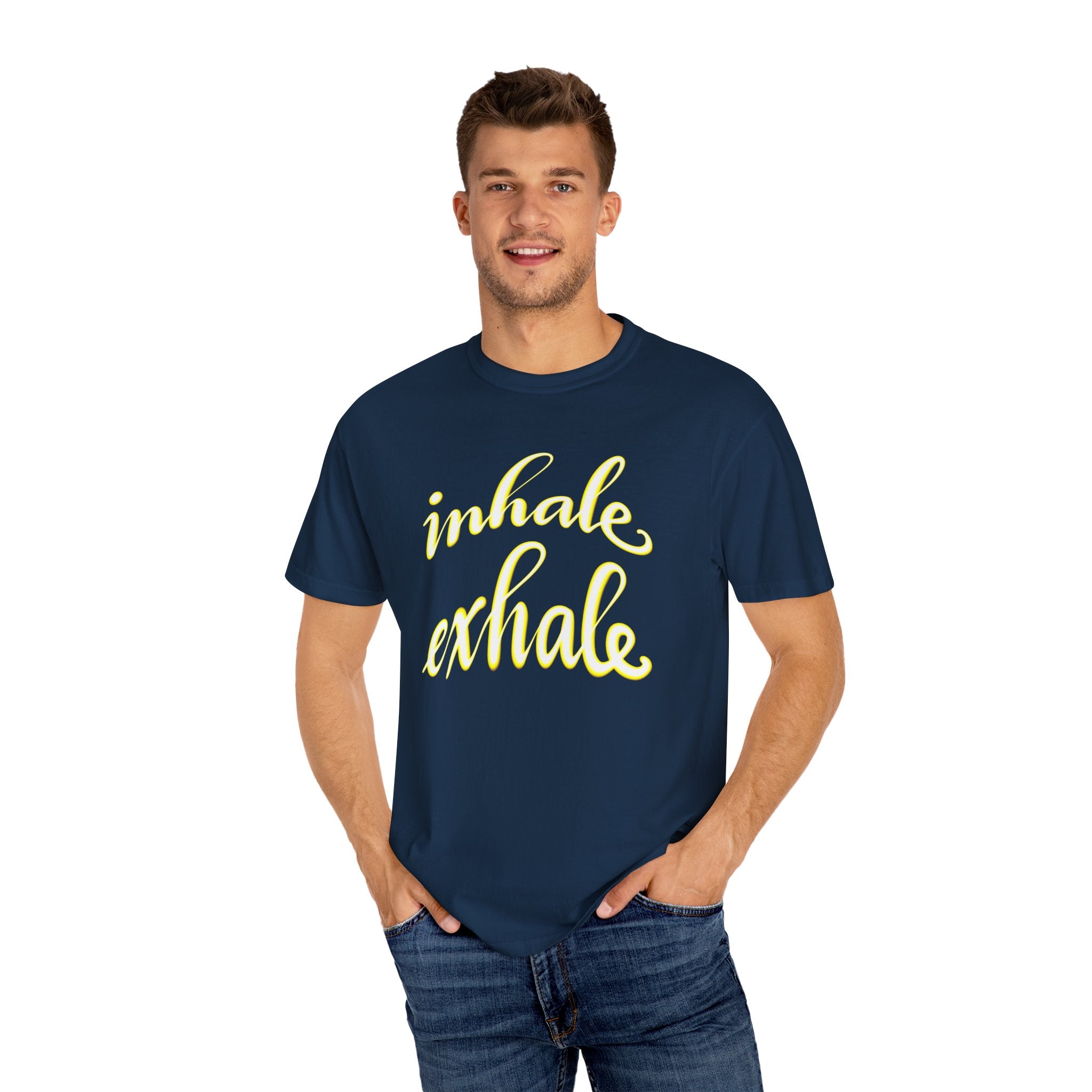 INHALE EXHALE Unisex Garment-Dyed T-shirt