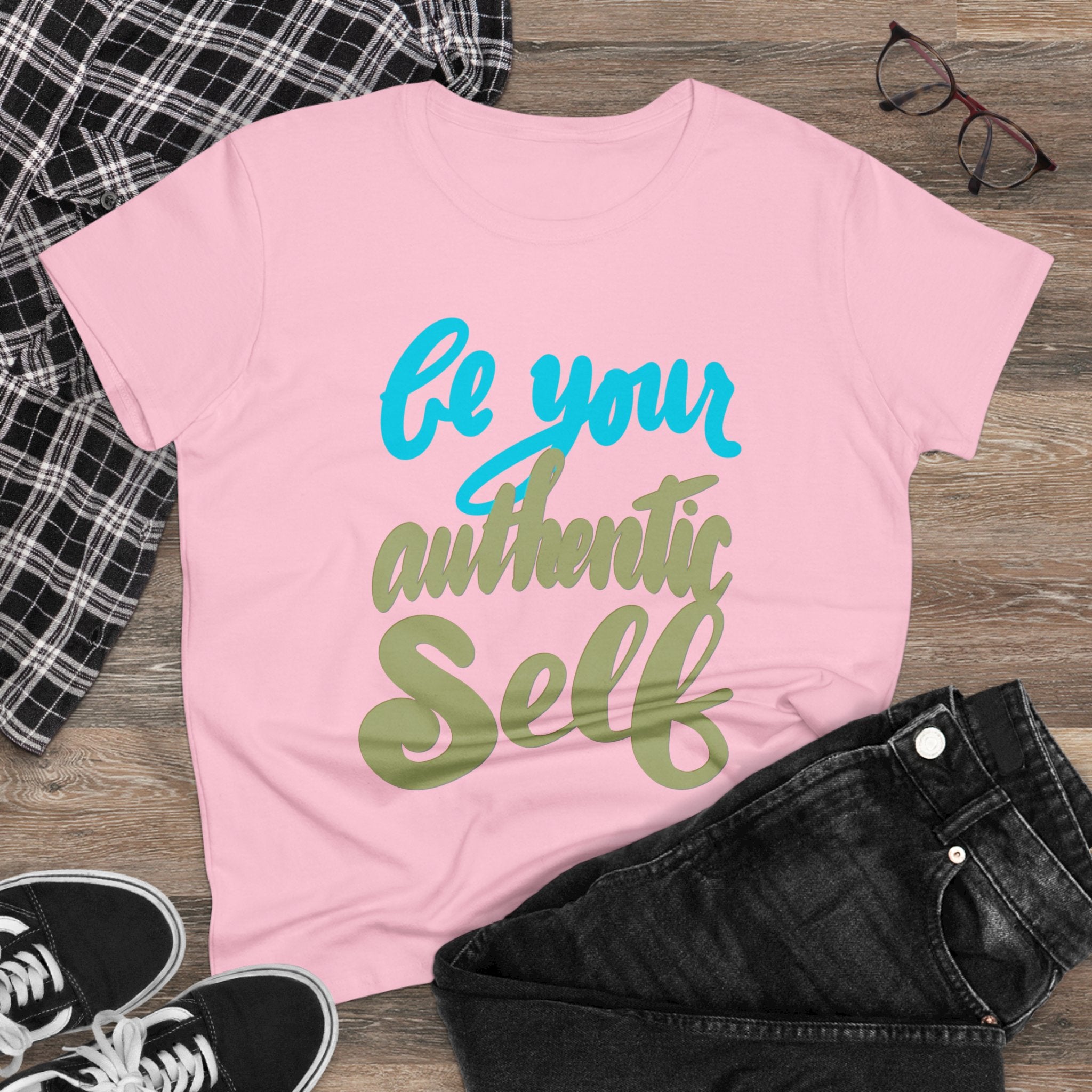 BE YOUR AUTHENTIC SELF Women's Midweight Cotton Tee