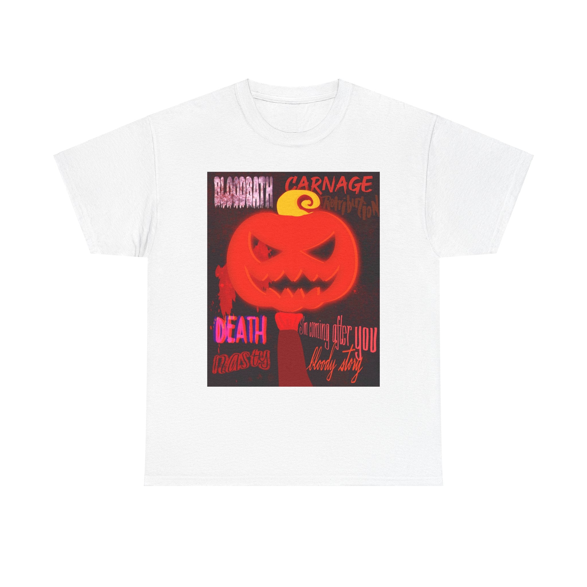 SCARY HALLOWEEN TRUMPKIN IN HIS OWN WORDS RE AMERICA Unisex Heavy Cotton Tee
