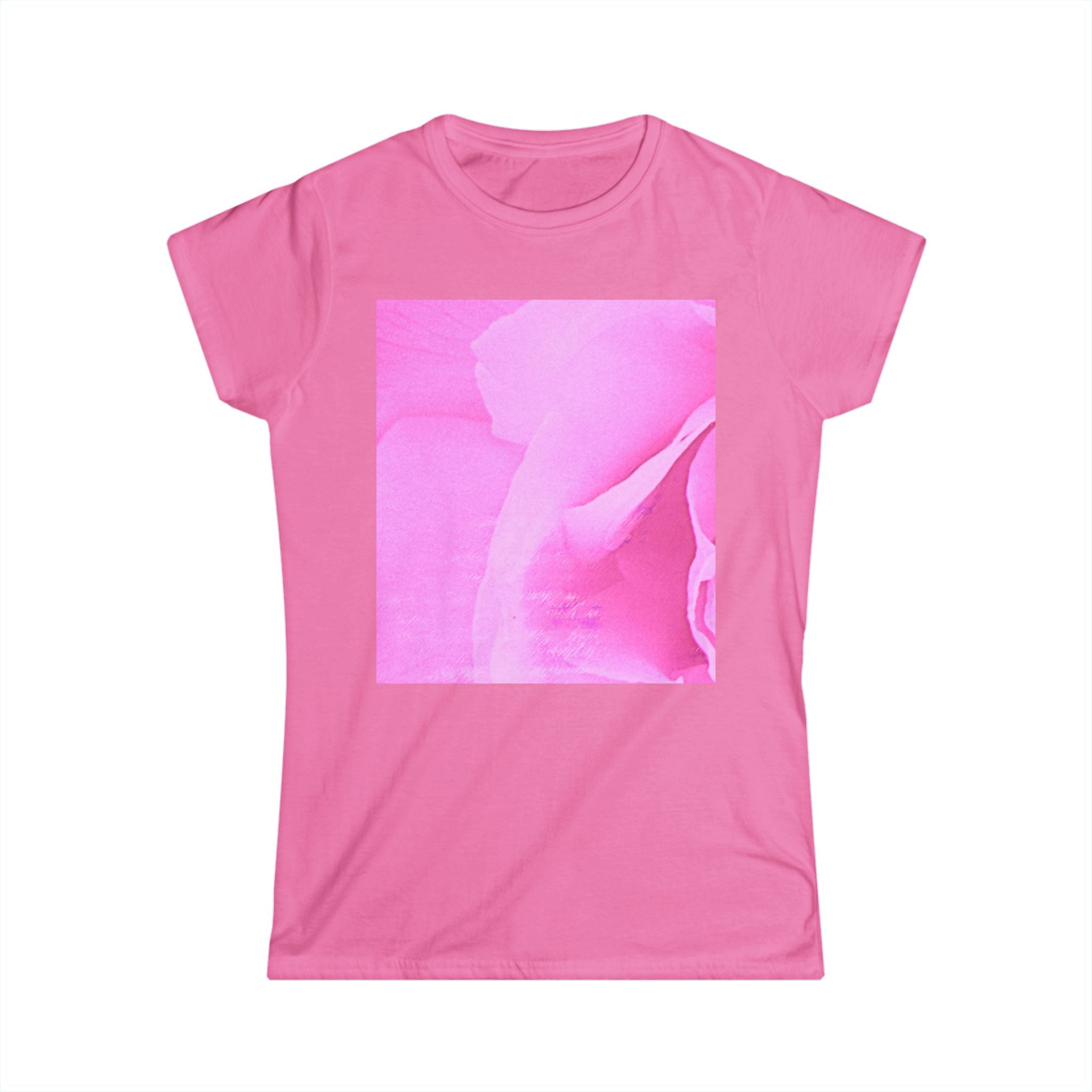 Pink Floral Women's Softstyle Tee - Casual Summer Shirt