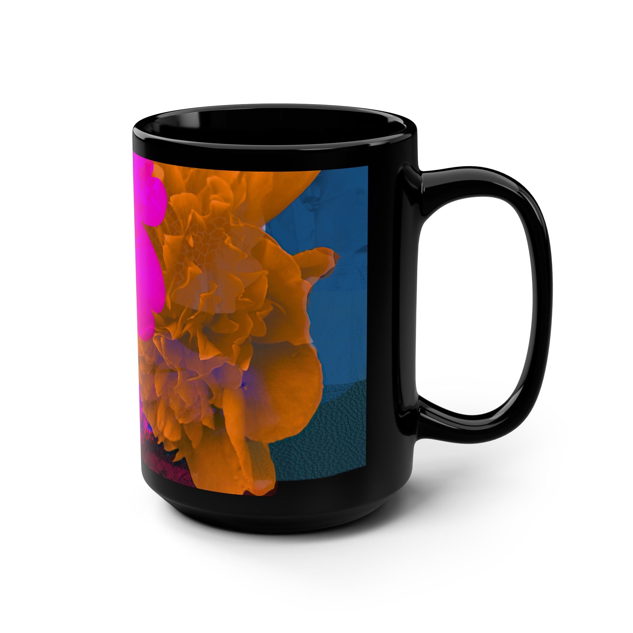 FLOR ESSENCE Black Mug, 15oz