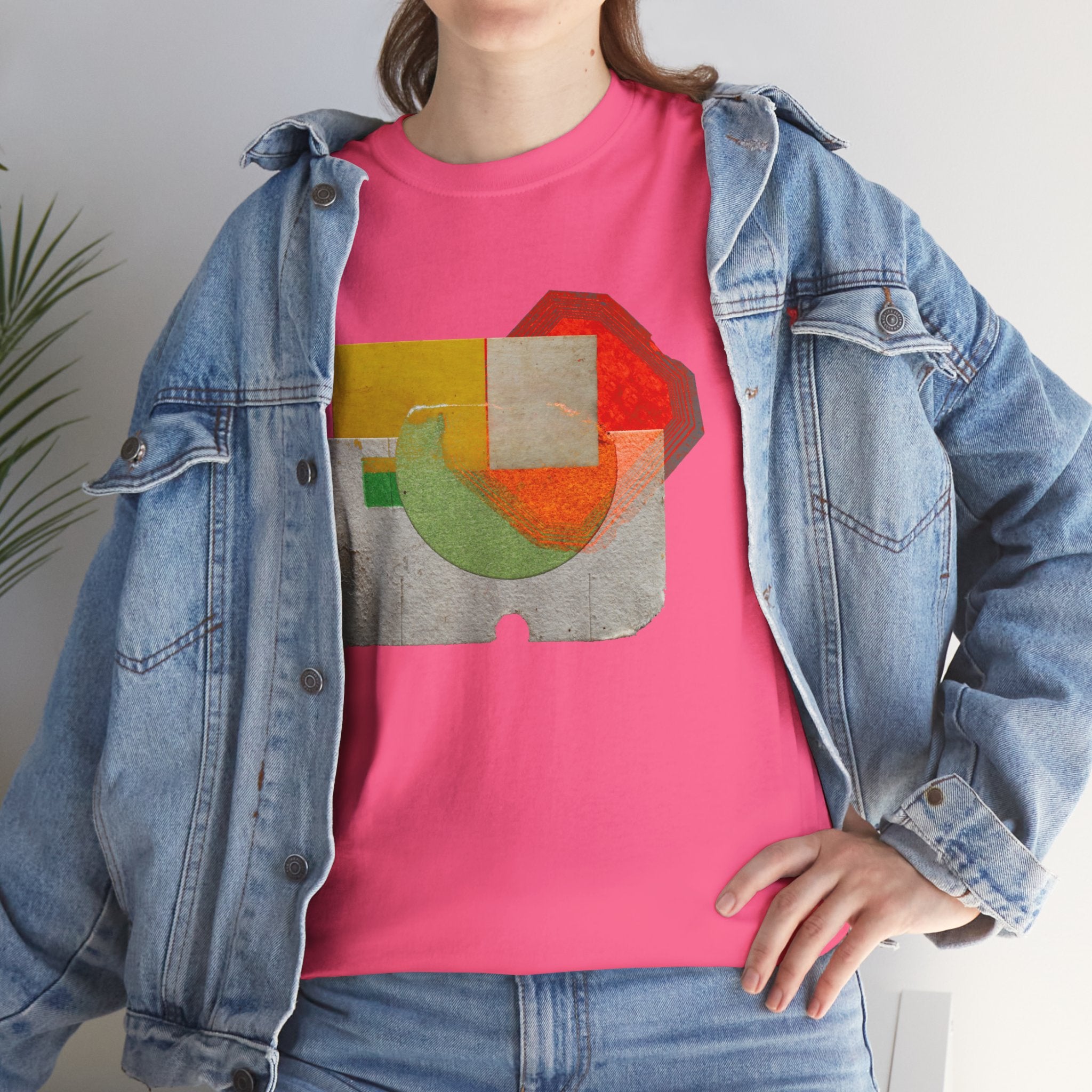 Modern Geometric Unisex Heavy Cotton Tee - Unique Artistic T-Shirt