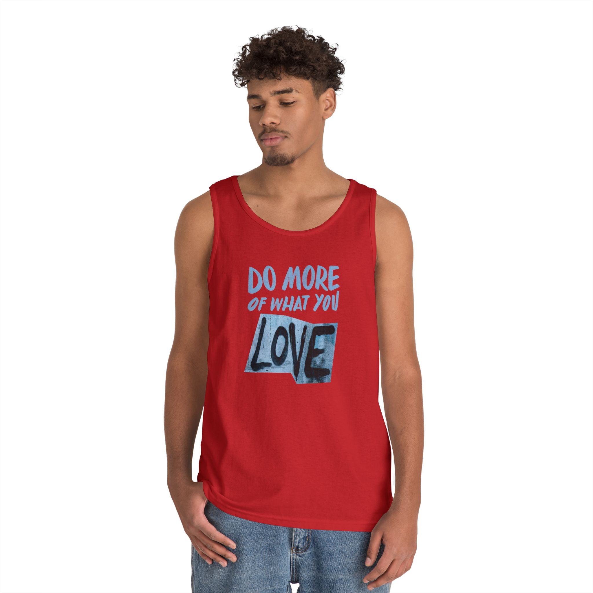 Inspirational Unisex Heavy Cotton Tank Top - "Do More of What You Love"