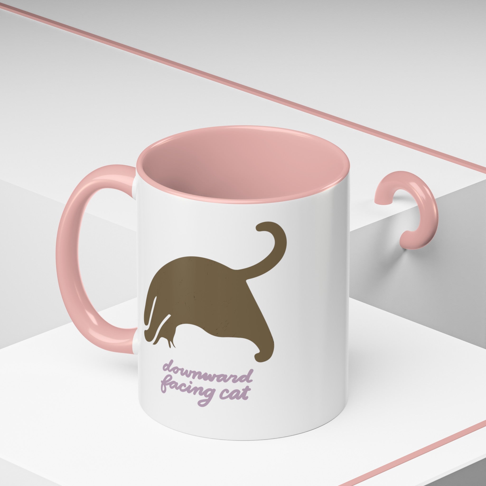 DOWNWARD FACING CAT Accent Coffee Mug (11 oz)