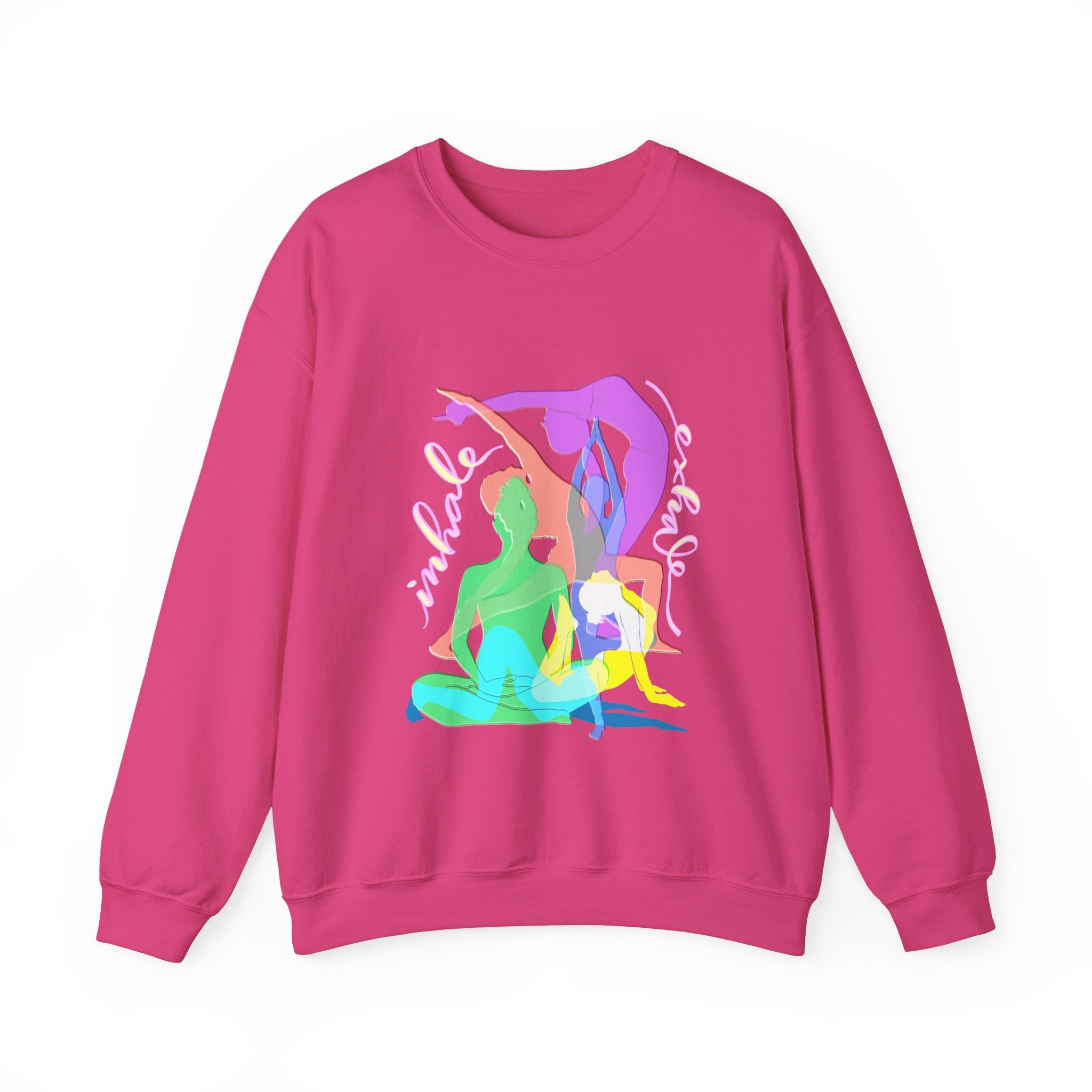 Inhale Exhale Yoga Sweatshirt - Unisex Heavy Blend™ Crewneck for Mindfulness and Relaxation