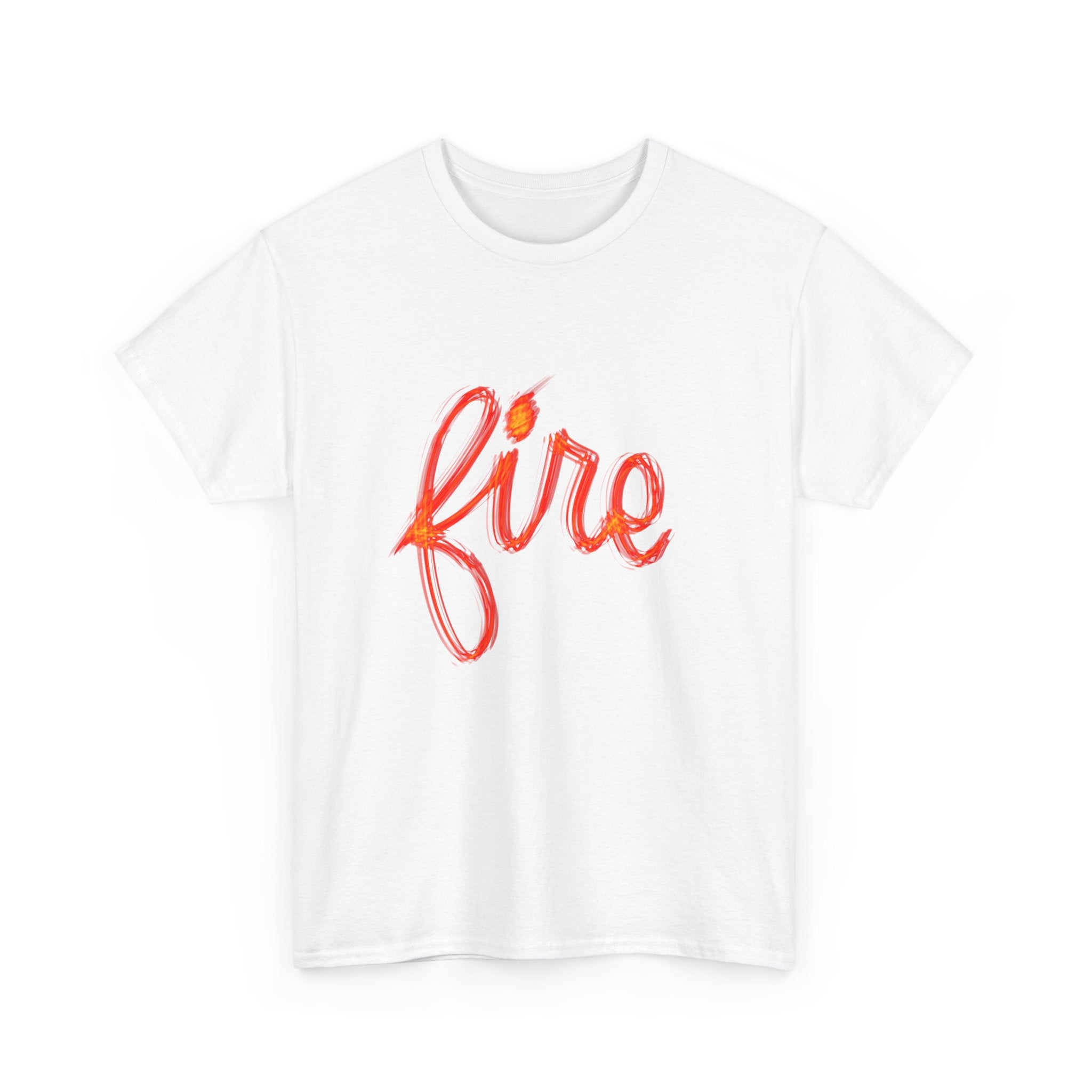 Unisex Heavy Cotton Tee - 'Fire' Graphic Shirt for Bold Style