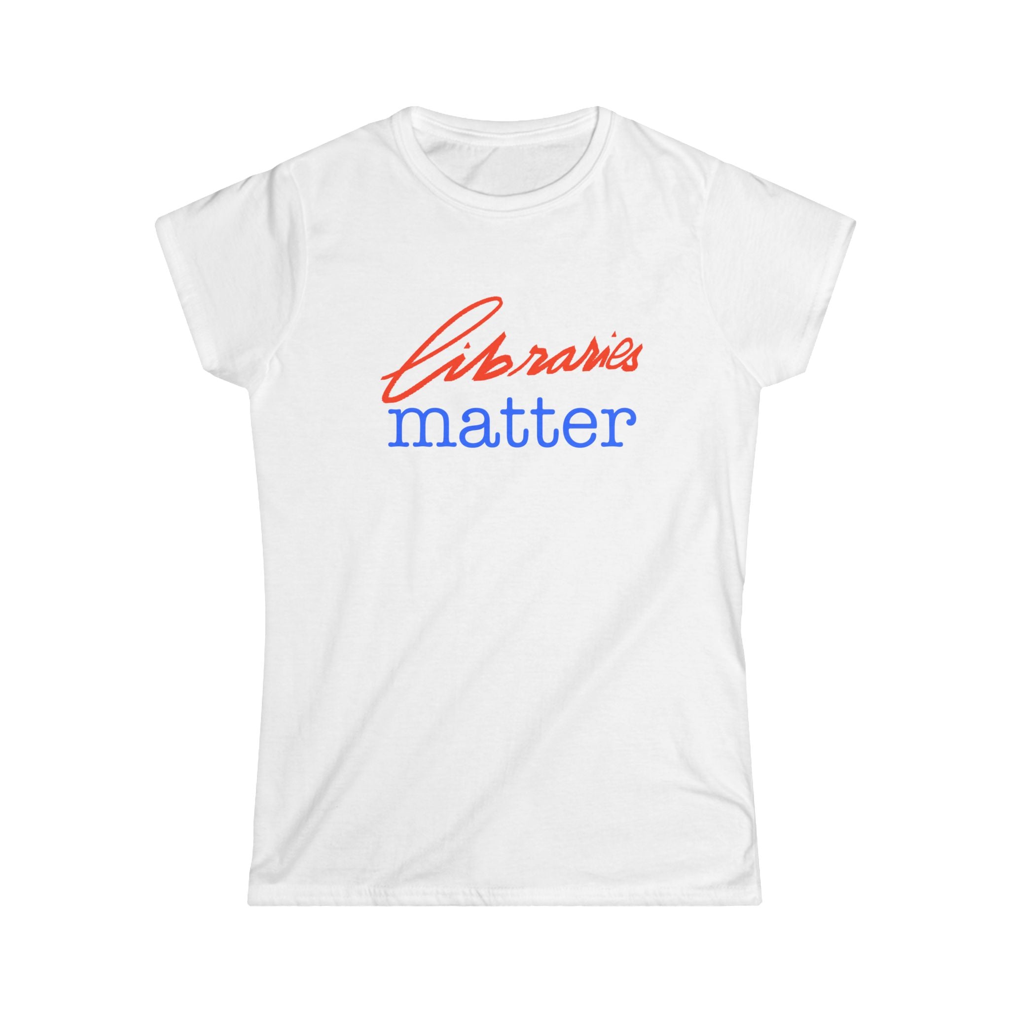 Library Advocate Women's Softstyle Tee, Book Lover Shirt, Library Support Tee, Literary Gift, Reading Enthusiast Apparel