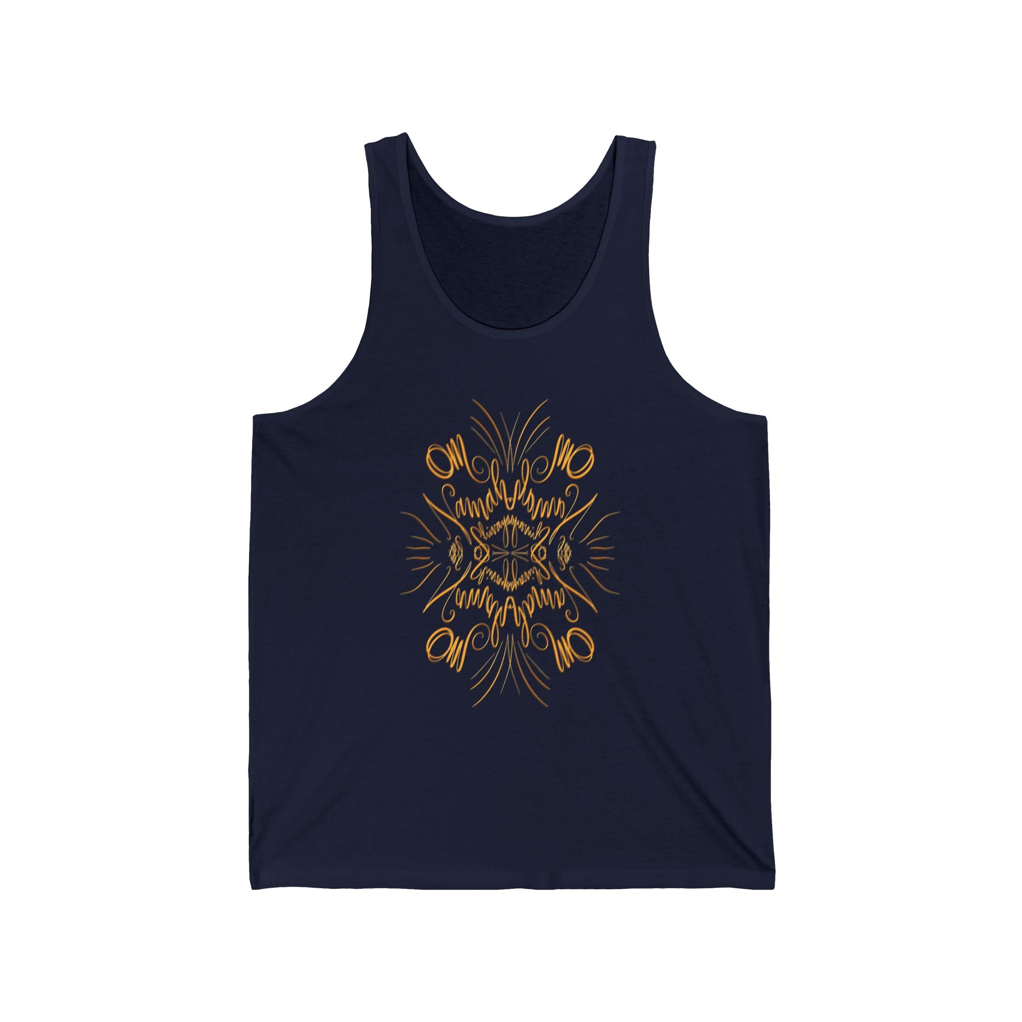Golden OM Floral Unisex Jersey Tank - Stylish Summer Sleeveless Top
