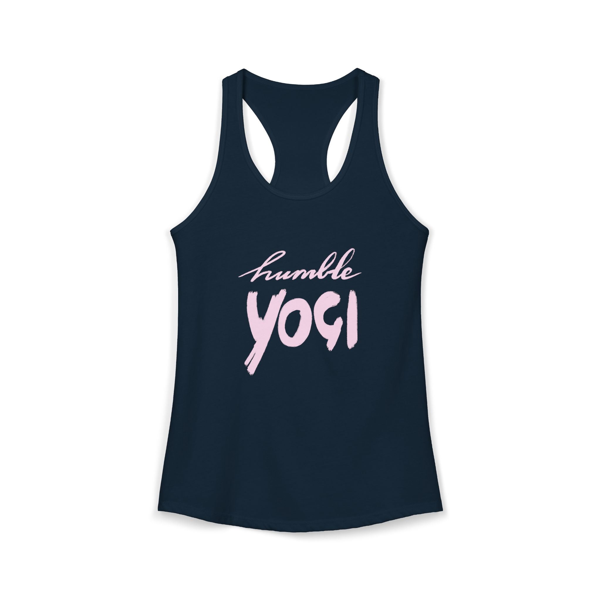 Humble Yogi Racerback Tank — Handwritten Script Yoga Tribute