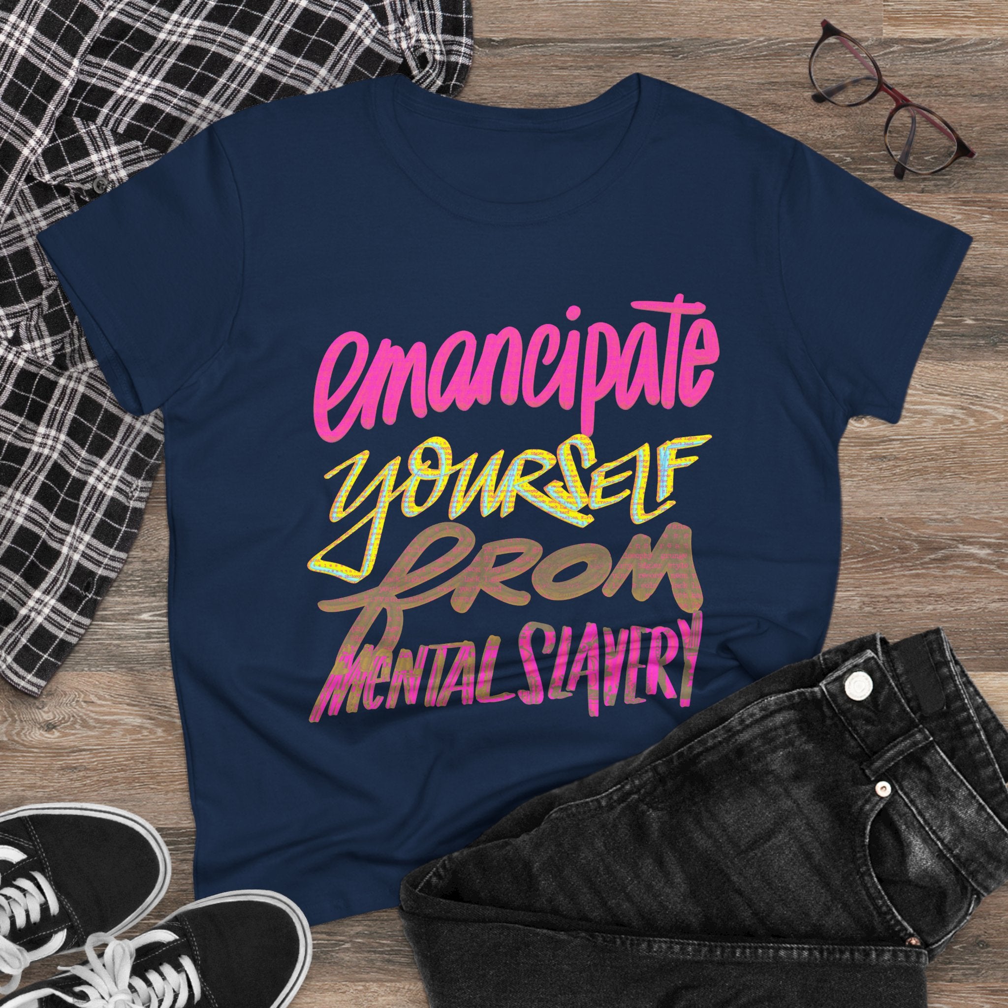 Women's Midweight Cotton Tee - 'Emancipate Yourself'