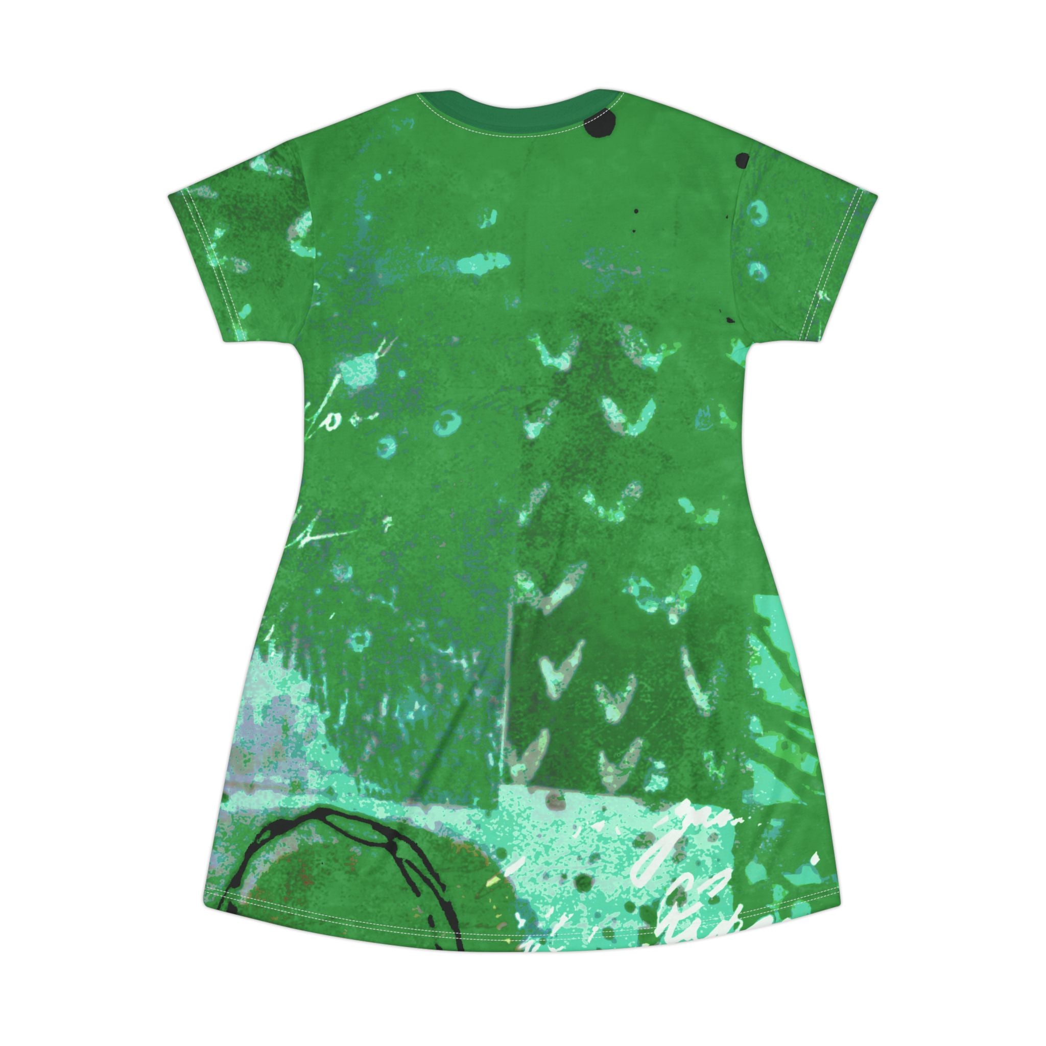 Vibrant Green Graphic T-Shirt Dress – Casual Summer Vibe for Eco-Conscious Fashionistas