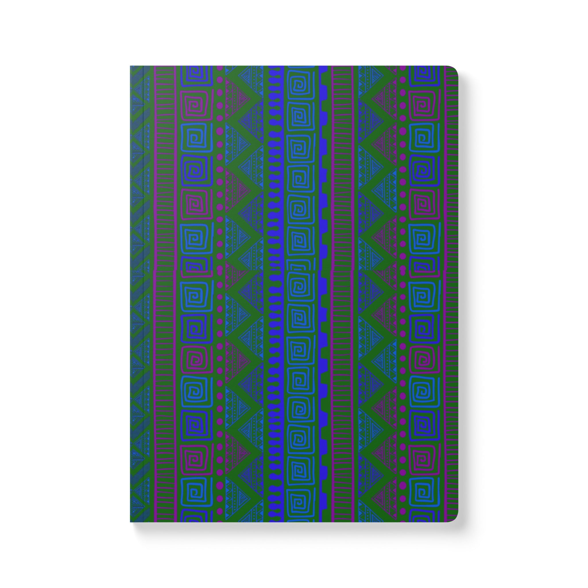 AFRICAN PRINT GREEN Softcover Journal (With Inside Prints)