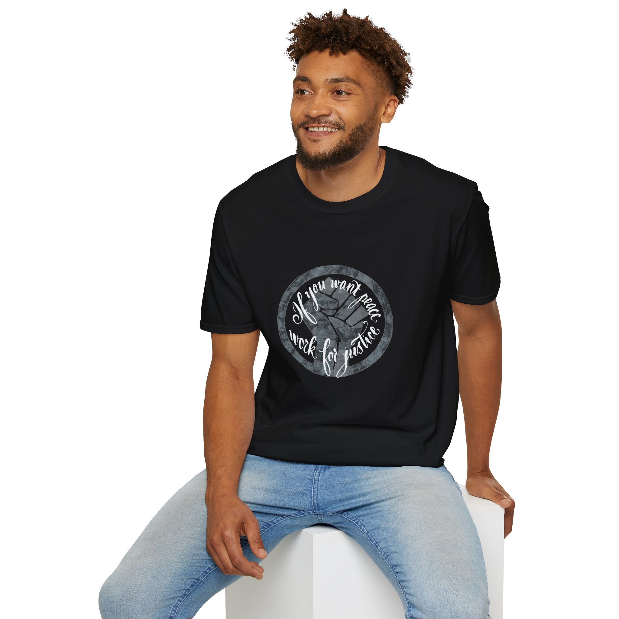 Peace and Justice T-Shirt — hand-drawn Tee