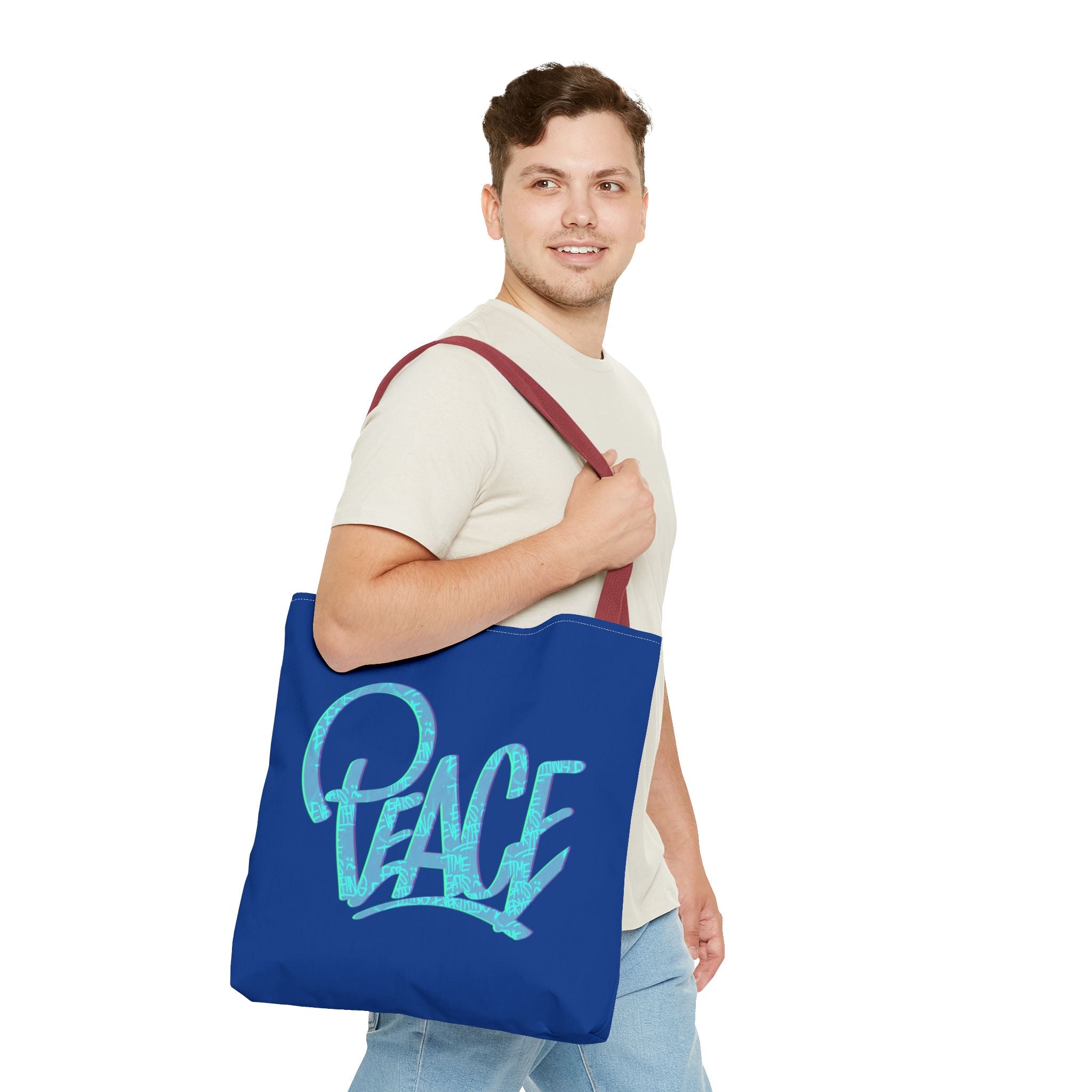 Peace Tote Bag - Stylish Blue Carry-All for Eco-Friendly Living