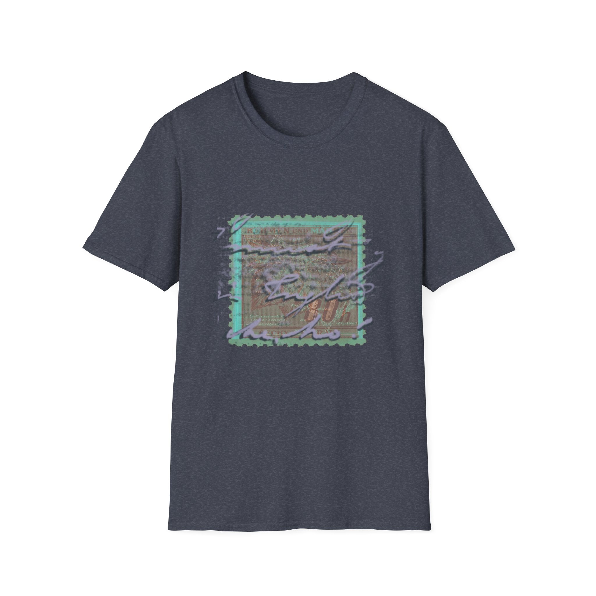 Vintage Postage Stamp Graphic Tee – Handwritten Script Design