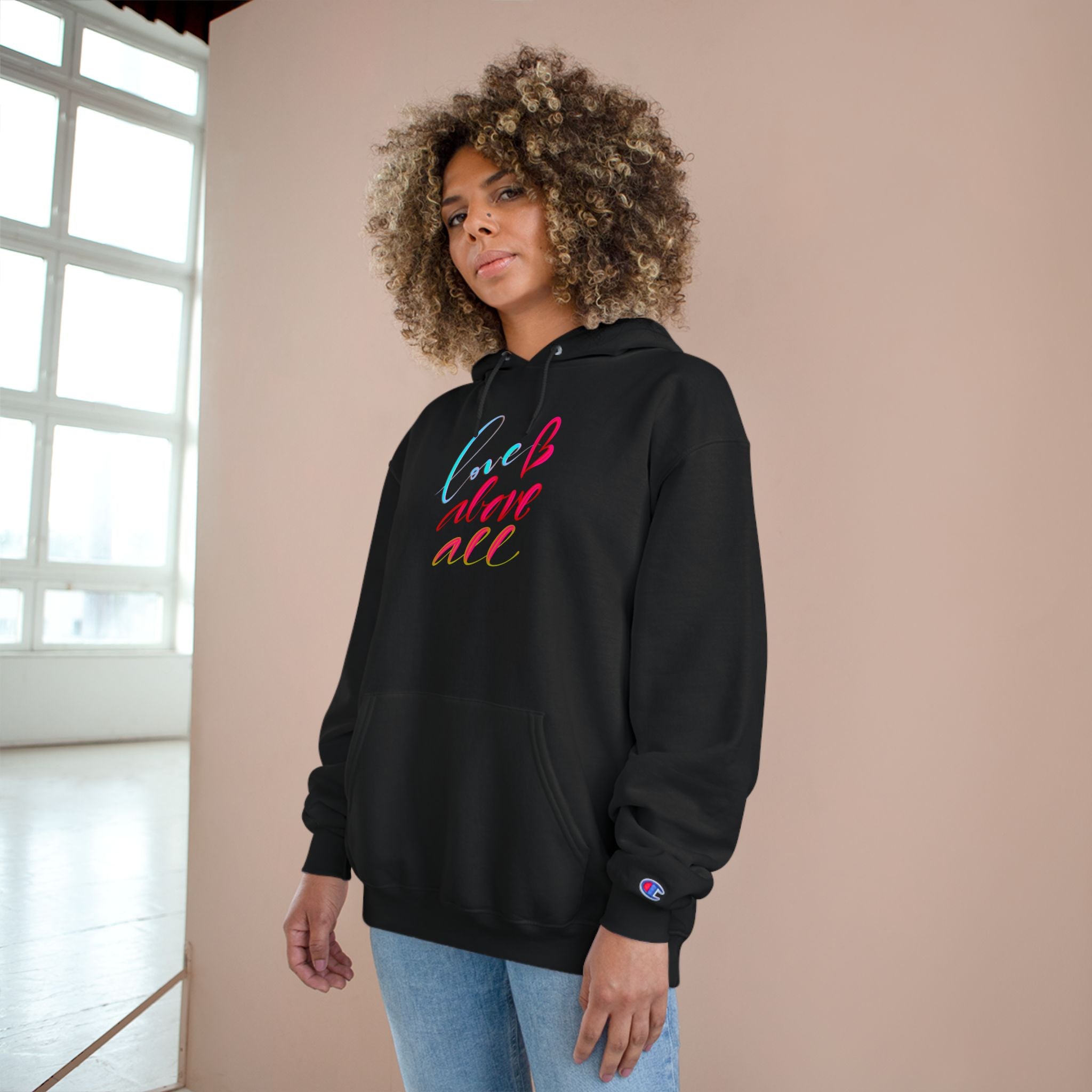 Inspirational Champion Hoodie – 'Love Above All'
