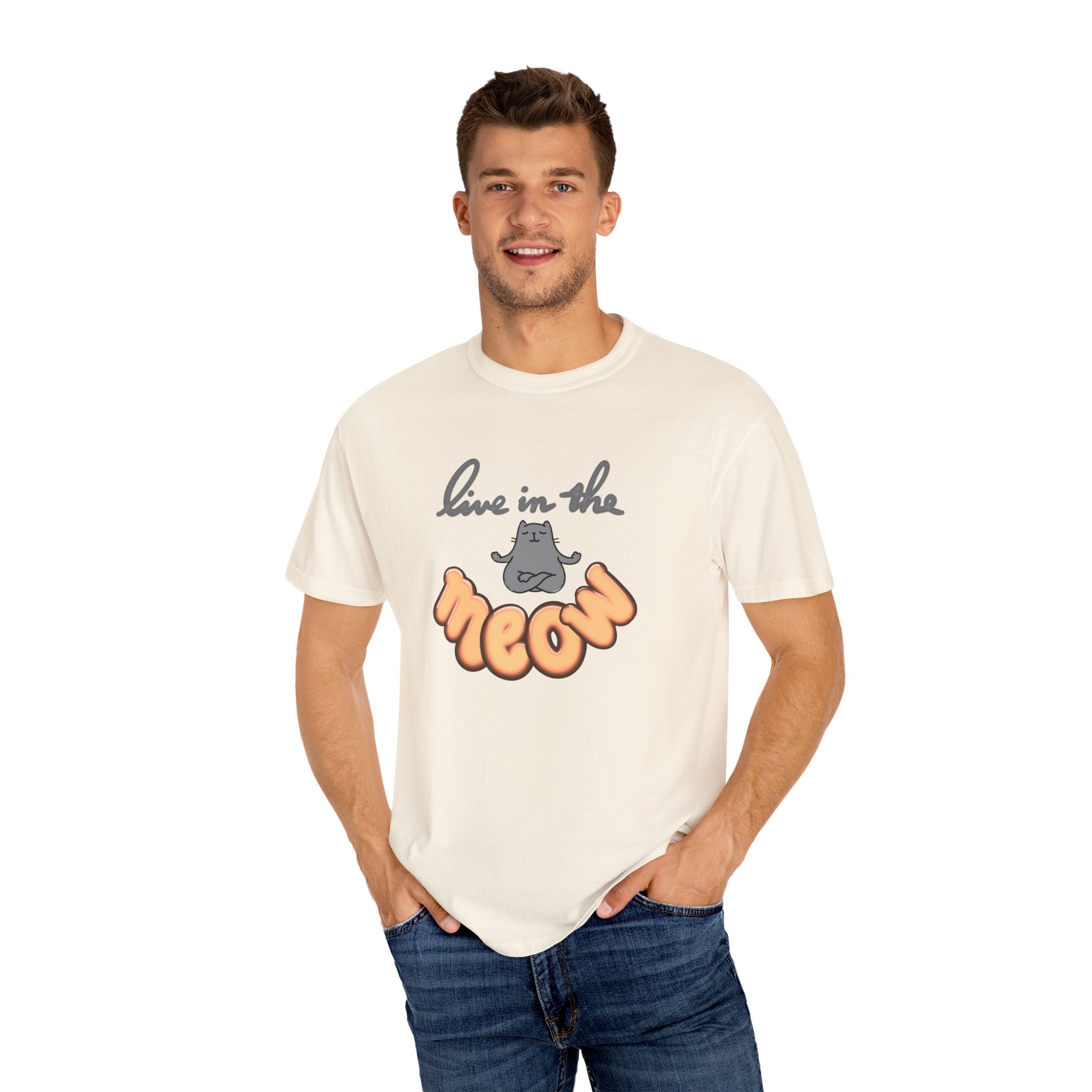 LIVE IN THE MEOW Unisex Garment-Dyed T-shirt
