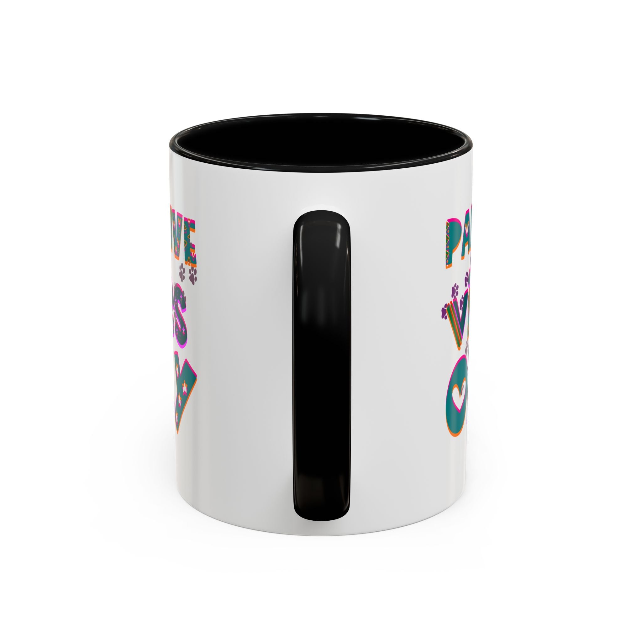 PAWSITIVE VIBES ONLY Accent Coffee Mug (11, 15oz)