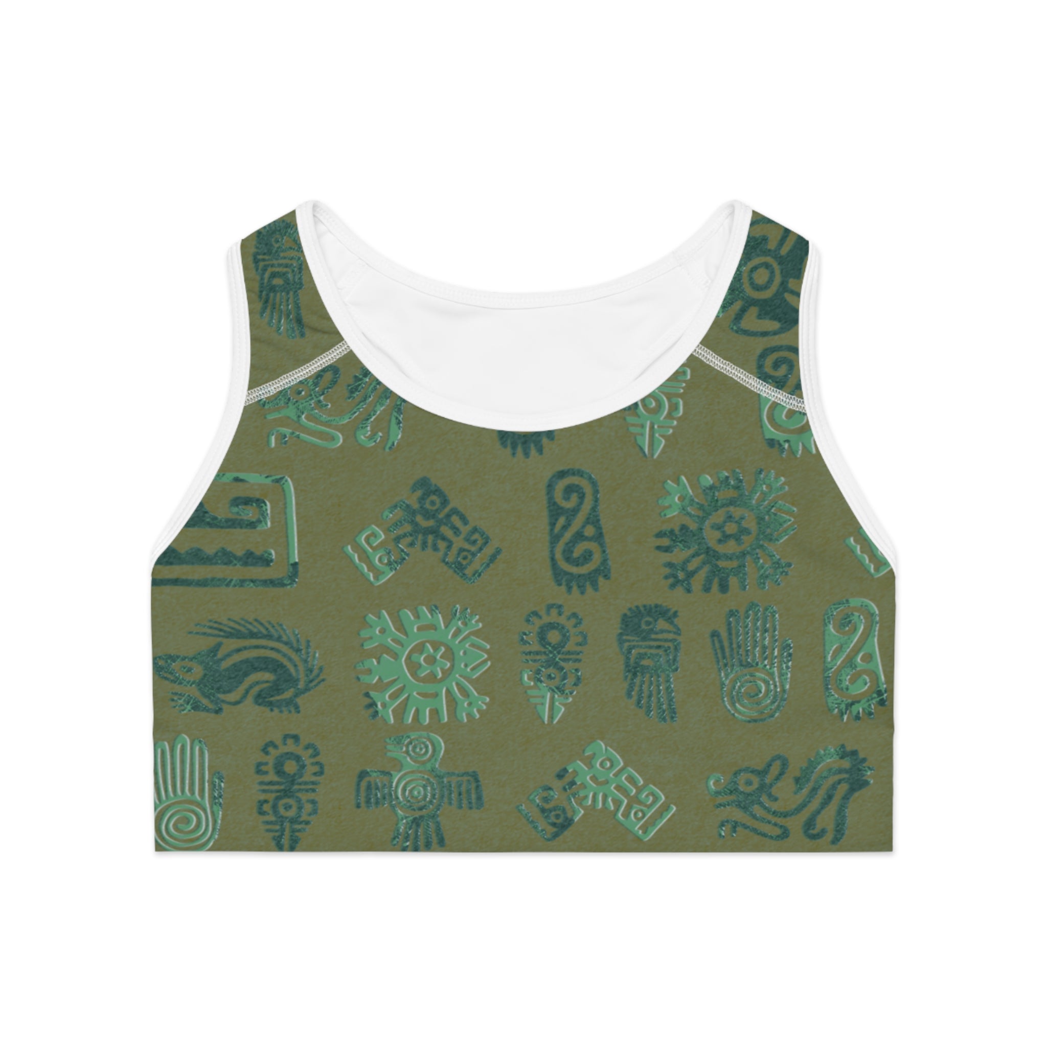 Tribal Print Sports Bra - Comfortable Workout Gear for Active Lifestyles