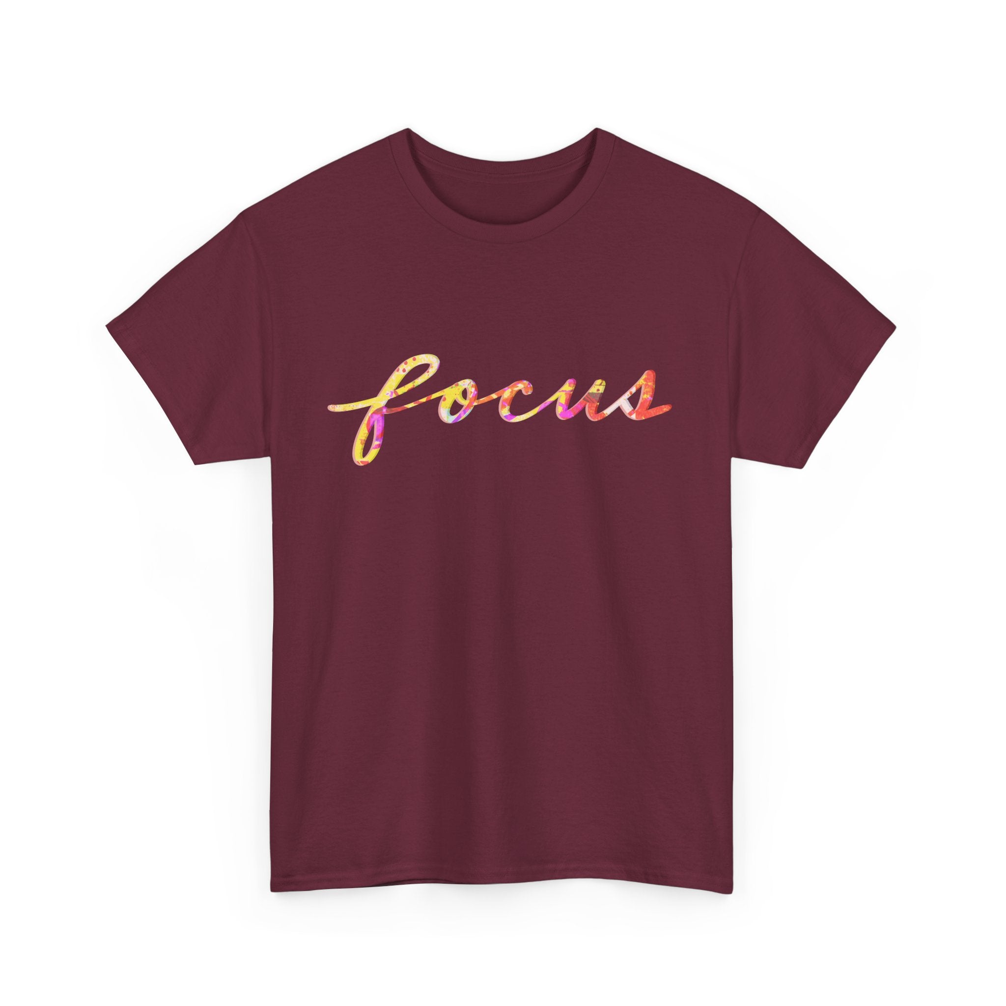 Focus Unisex Heavy Cotton Tee - Motivational Shirt for Mindfulness & Inspiration
