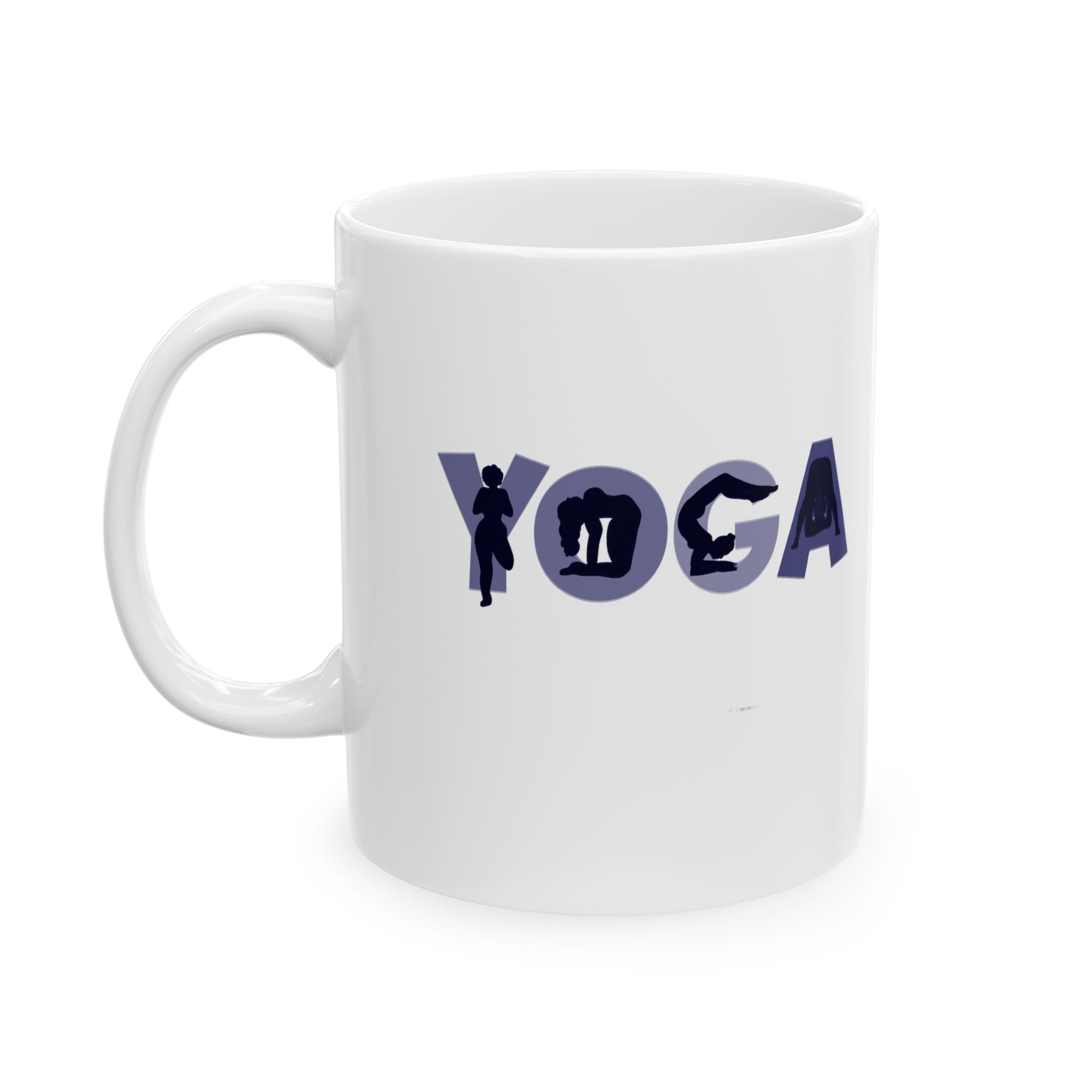 Yoga Asana Ceramic Mug — Hand-Drawn Pose Design (11oz)