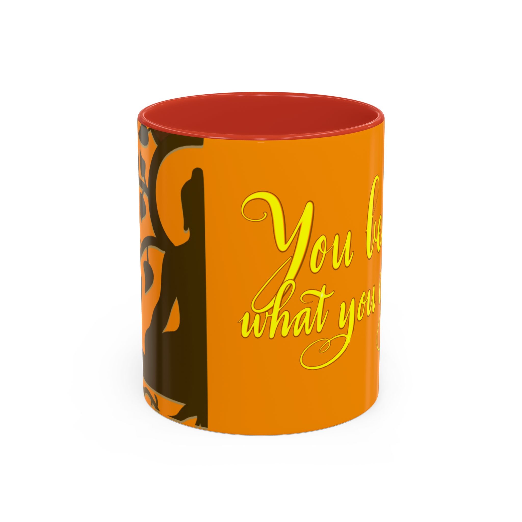 YOU BECOME WHAT YOU IMAGINE YOGA Accent Coffee Mug (11 oz)
