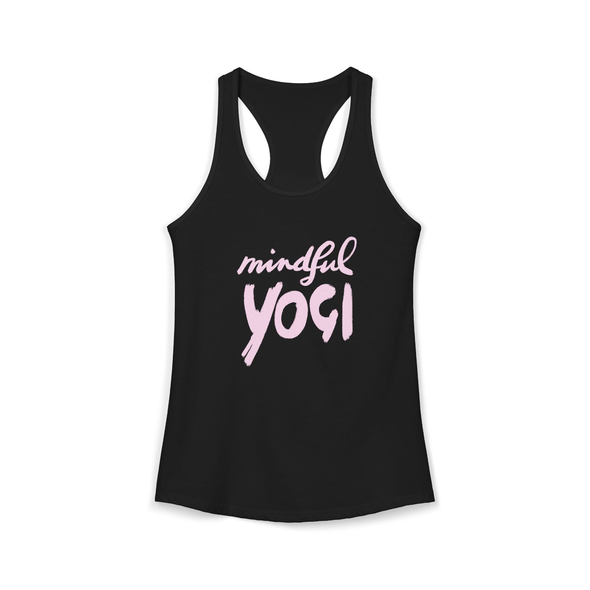 Mindful Yogi Racerback Tank — Handwritten Script Yoga Tribute