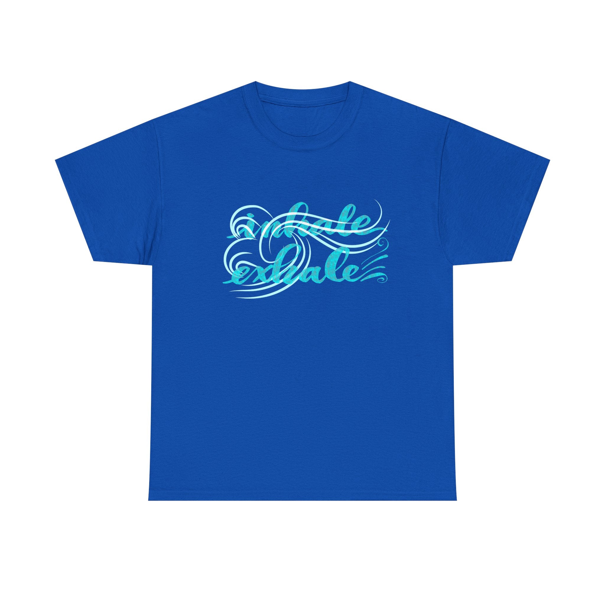 Heavy Cotton Tee - "Inhale Exhale" Relaxation Graphic Tee